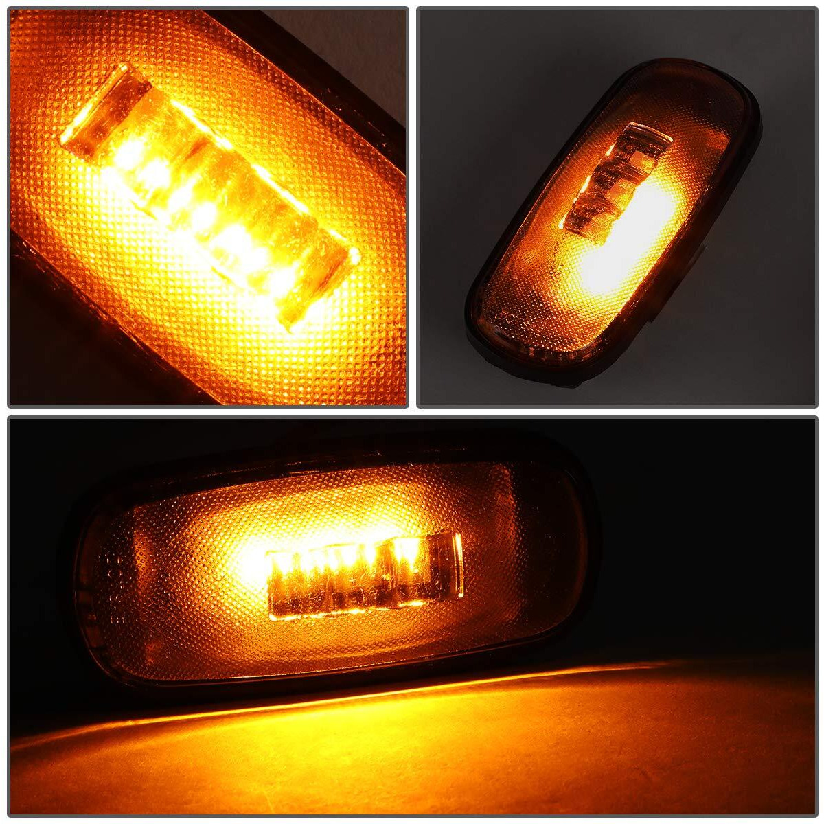 Dna Motoring Fendl-Dram02-Sm 4Pcs Smoked Lens Dually Fender Led Side Marker Light Lamps