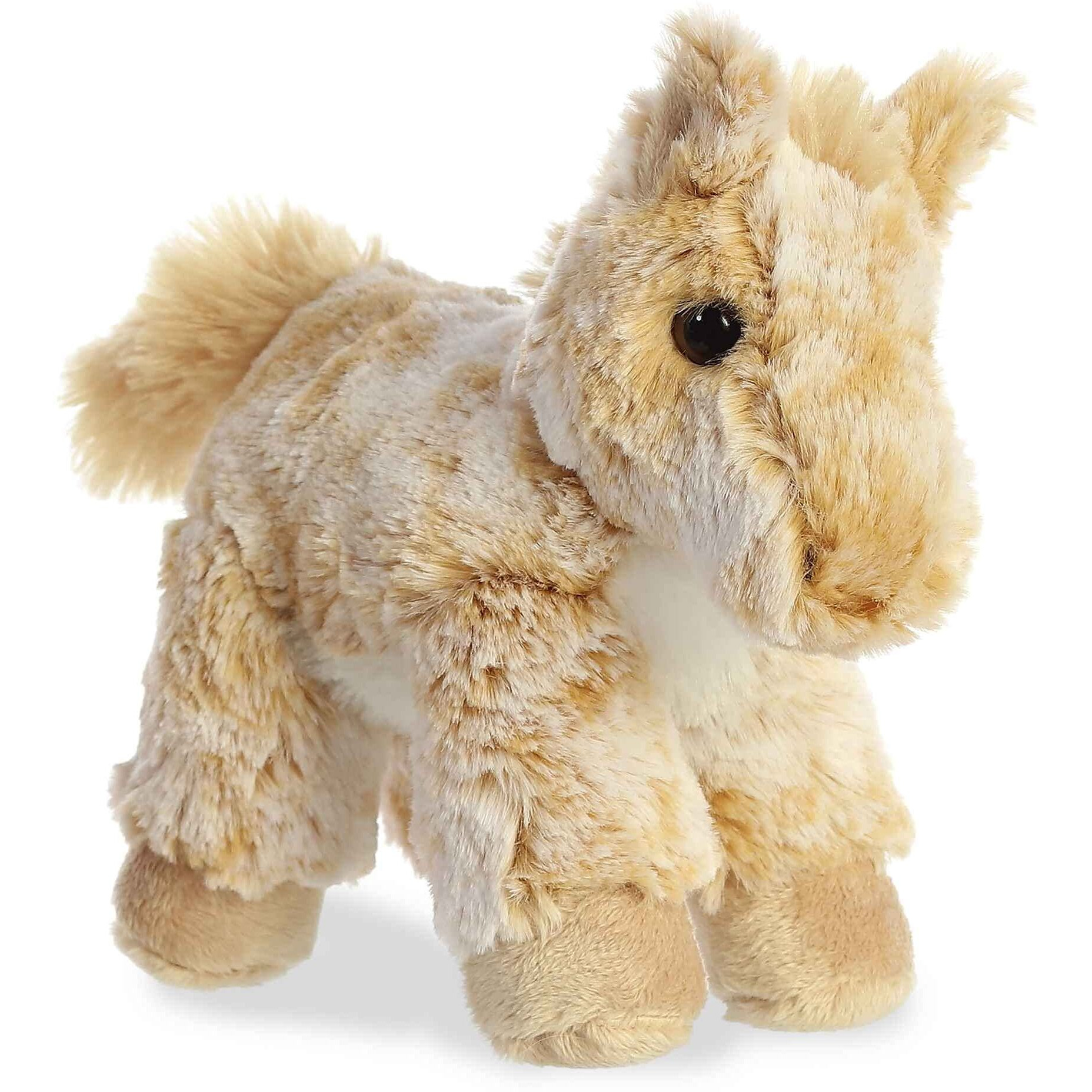 Aurora Adorable Mini Flopsie Caramel Horse Stuffed Animal - Playful Ease - Timeless Companions - Brown 8 Inches