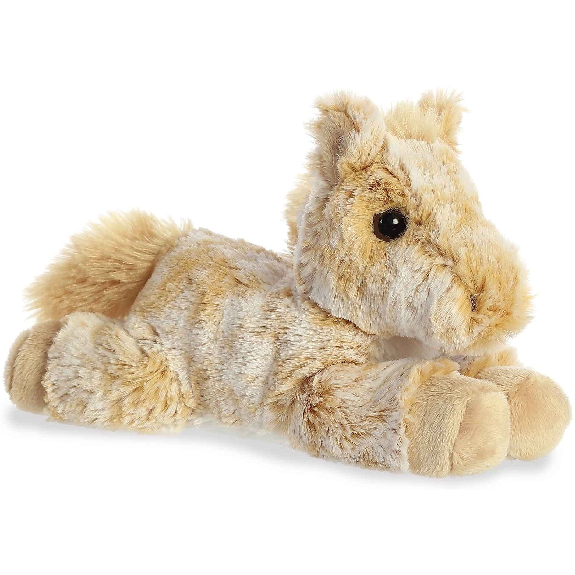 Aurora Adorable Mini Flopsie Caramel Horse Stuffed Animal - Playful Ease - Timeless Companions - Brown 8 Inches