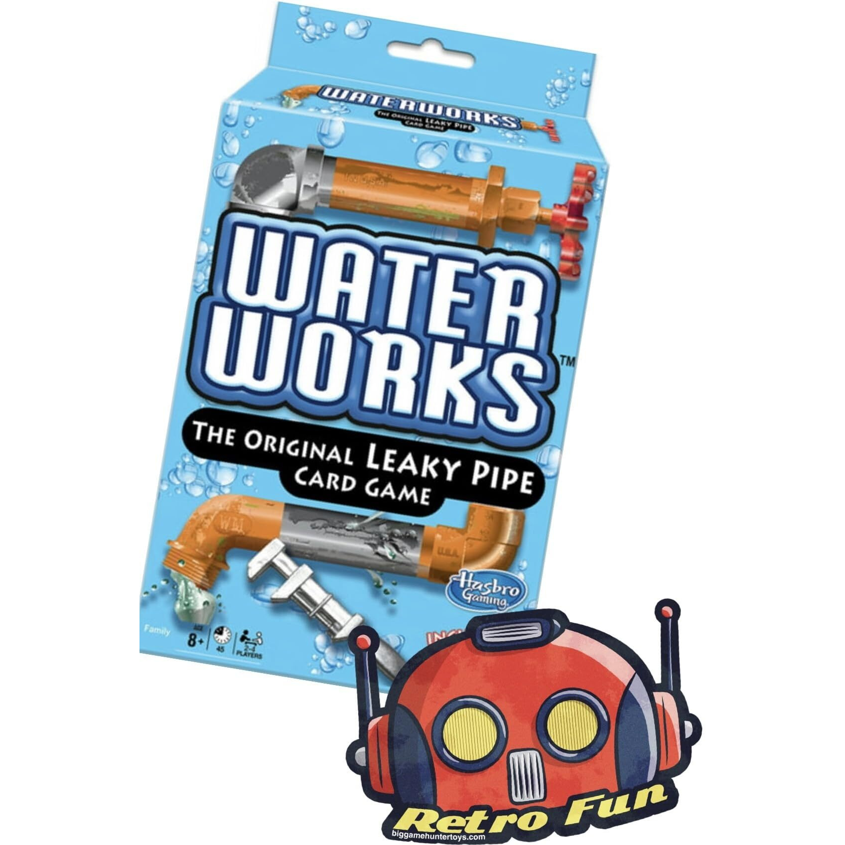Big Game Toys~Water Works Card Game With Free Bgt Sticker Leaky Pipe Toy Plumber Metal Wrenches Classic 1970S