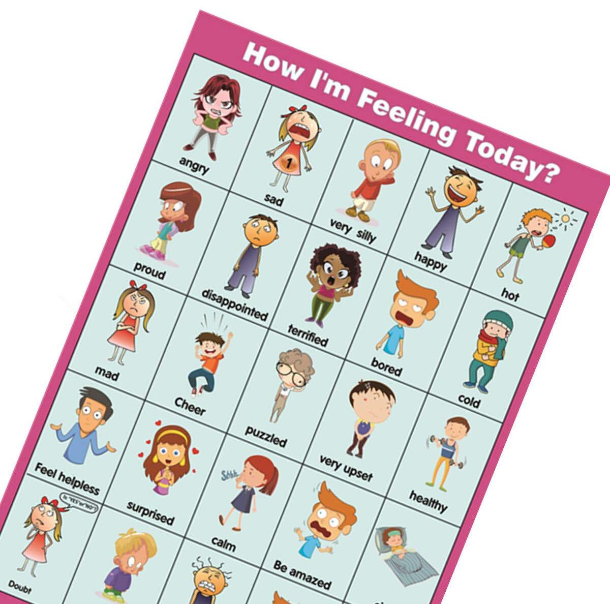 Santsun How I'M Feeling TodayPosters, Feelings Chart(Emotions Poster) For Toddler And Kid. Perfect Educational Tool And Classroom Decorations For Classroom, Homeschool, Teachers And Parents(17X24In)
