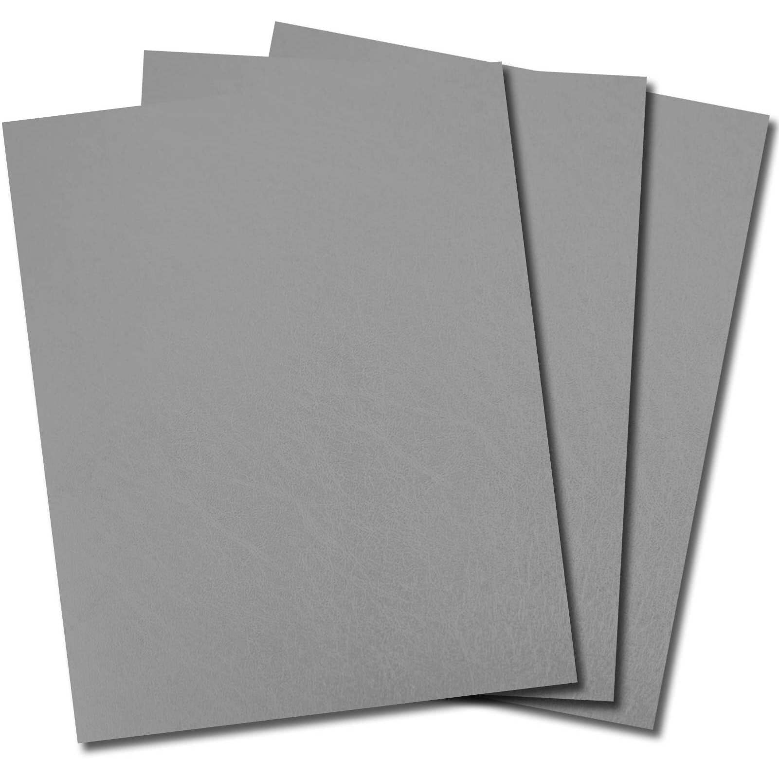Binditek 50 Pack 16 Mil Leather Textured Polycovers - Binding Presentation Covers For Business Reports And Proposals 8-1/2 X 11 Inches, Grey Color, For Students And Coworkers