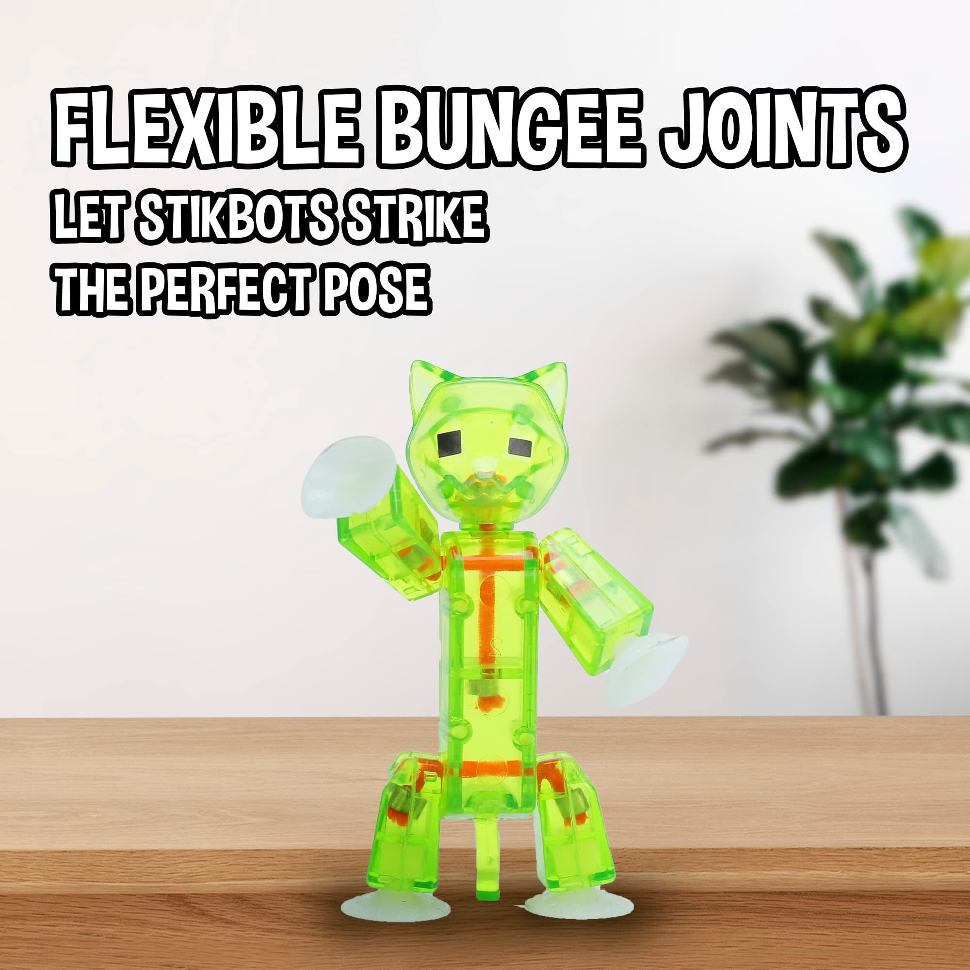 Zing Stikbot Pets 5 Pack, Set Of 5 Stikbot Collectable Action Figures, Includes 1 Bulldog, 1 Monkey, 1 Cat And 2 Dogs, Create Stop Motion Animation