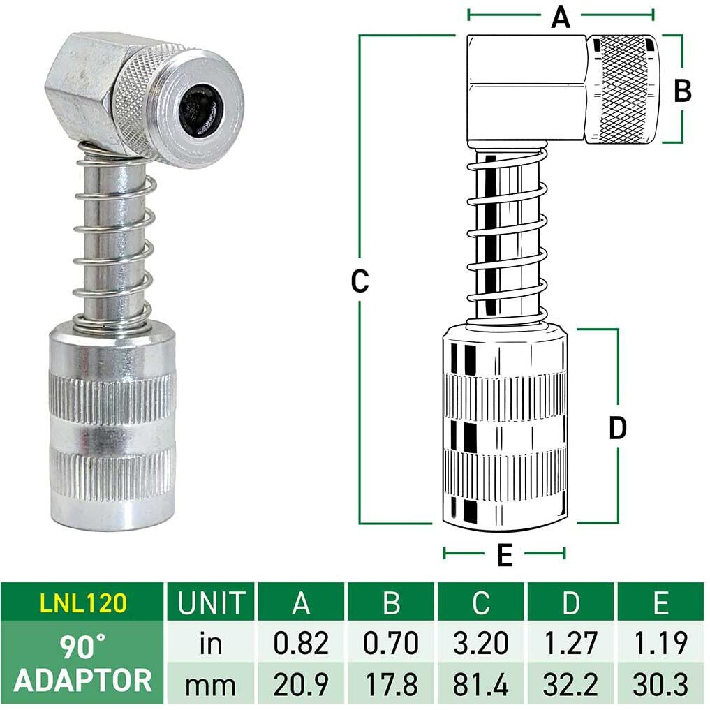Locknlube 90 Degree Grease Coupler Adapter
