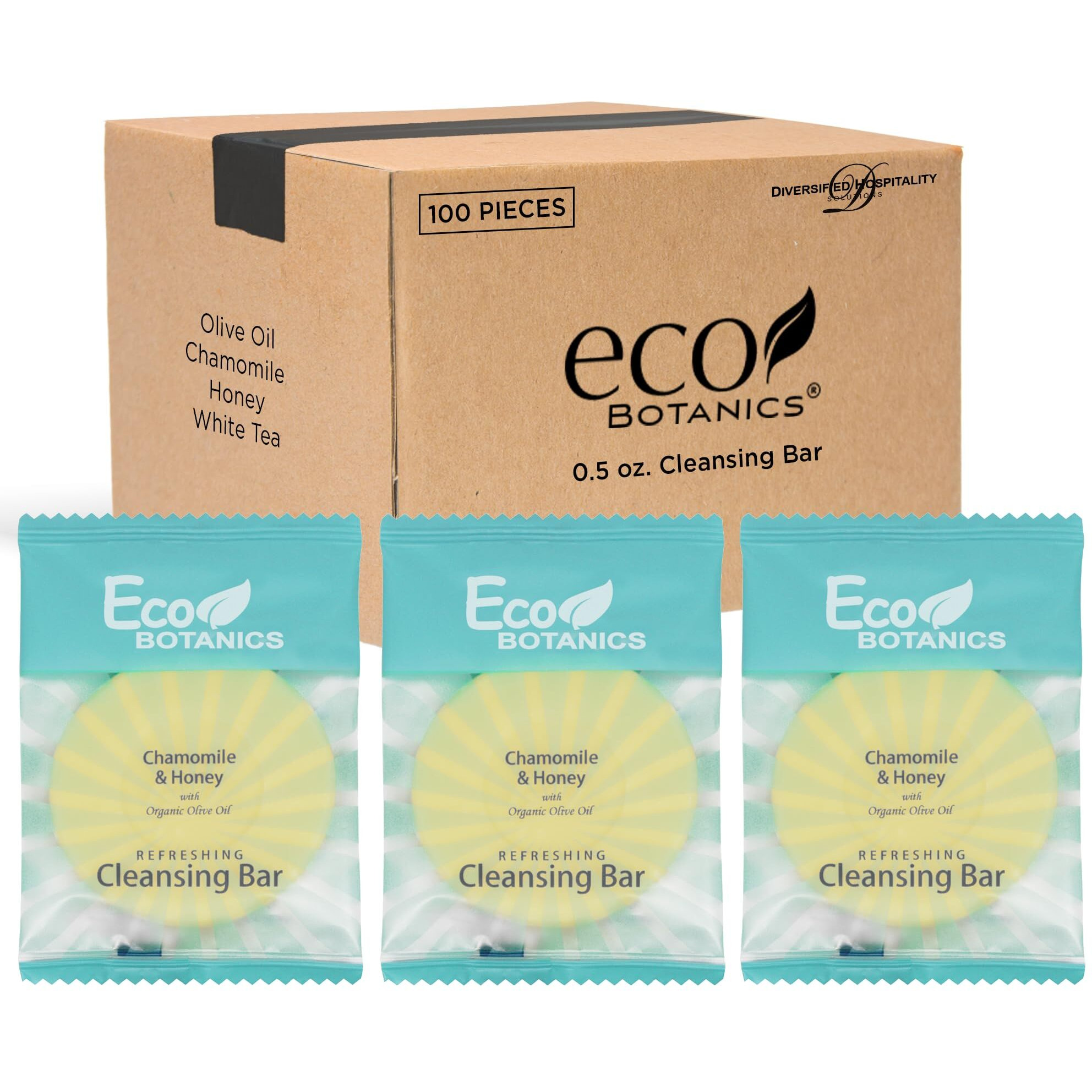 Eco Botanics Travel-Size Hotel Cleansing Bar Soap 0.5 Oz (Case Of 100)
