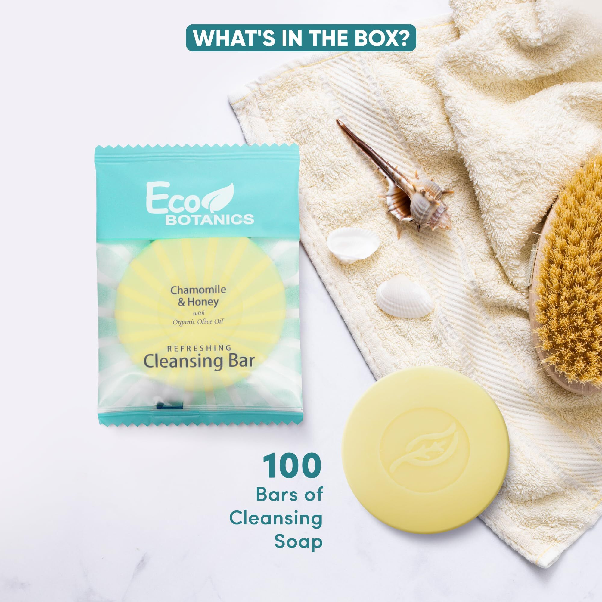 Eco Botanics Travel-Size Hotel Cleansing Bar Soap 0.5 Oz (Case Of 100)