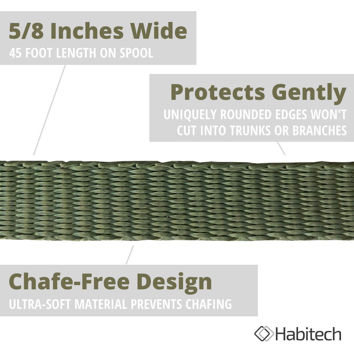 Habitech 250' Tree Tie Strap Staking And Guying Material - Made In Usa - 1,800 Lbs Strength