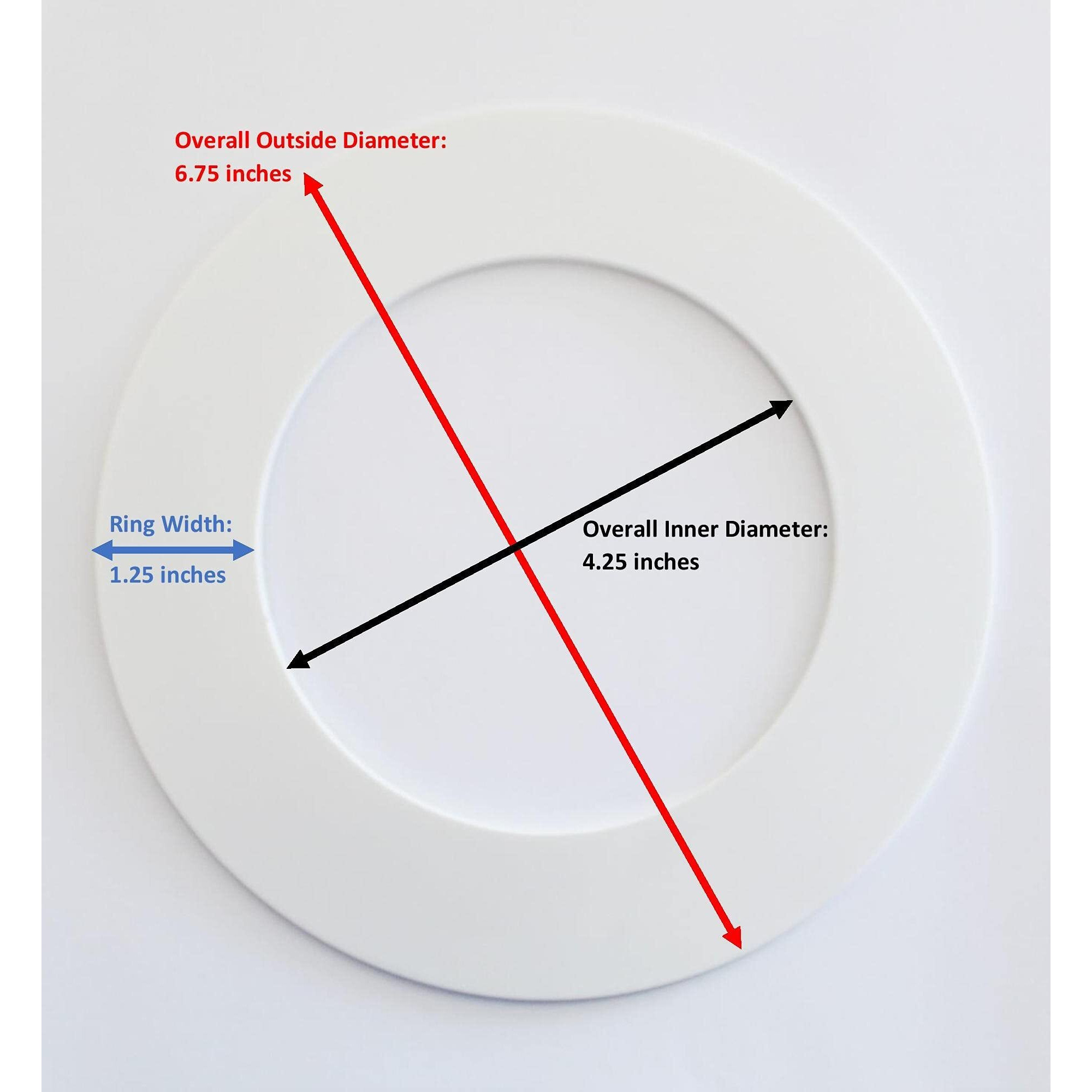 Plastic 4.25" Light Trim Goof Ring For 4" Inch Lighting Fixture Recessed Can (10, Black)