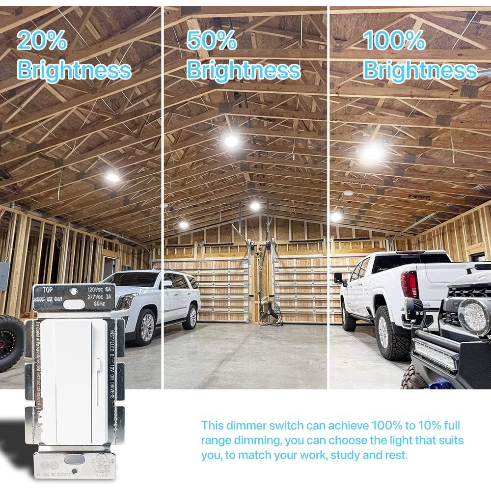 Hyperlite 1-10V Dimmer Switch For 1-10V Dimmable Led,Single-Pole Solide,Ul Listed