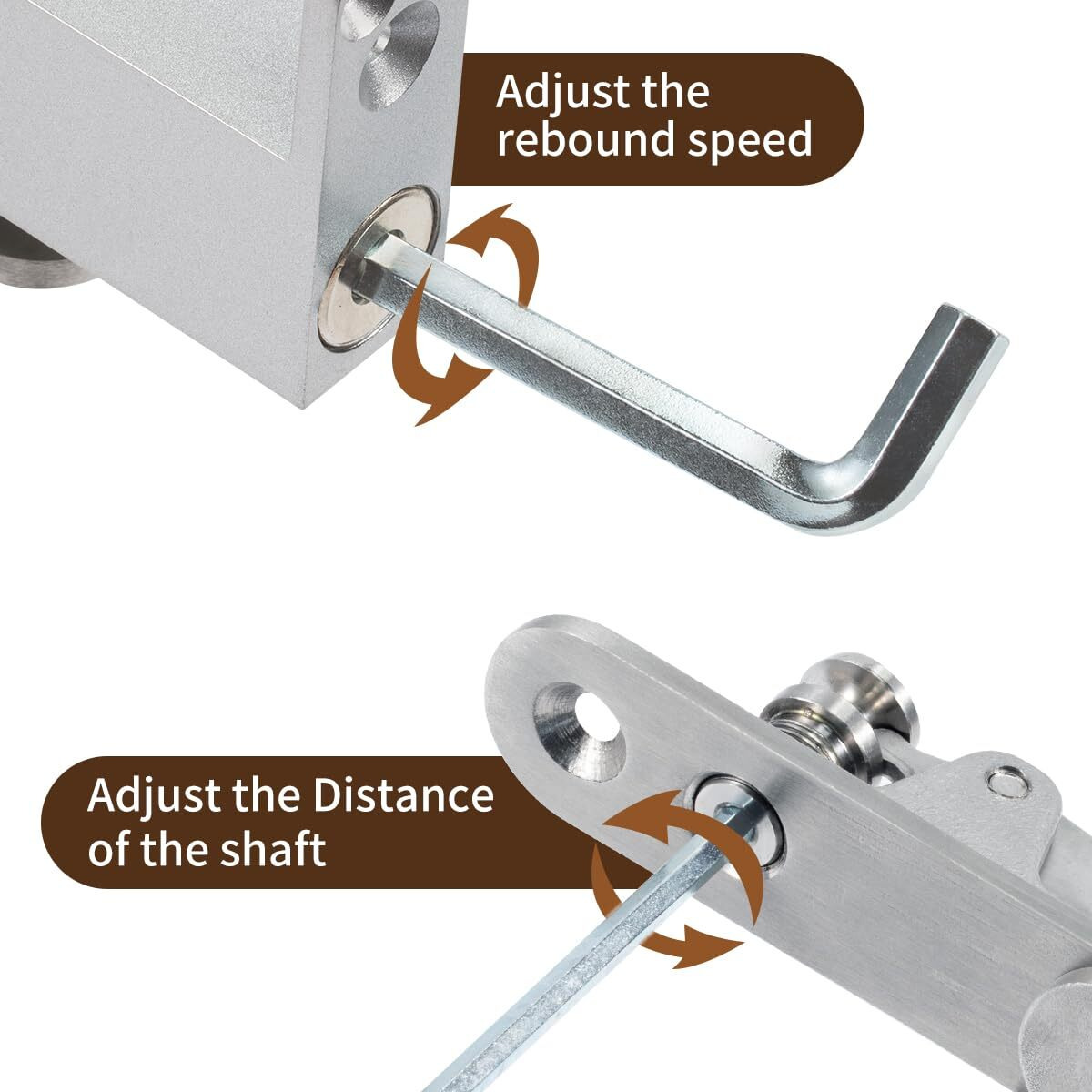Ranbo Commercial/Home Self Closing Door Pivot Hinges Heavy Duty Hidden Hinges For Wood Doors 360 Degree Shaft Stainless Steel Invisible Pivot Hinge System (Regular)
