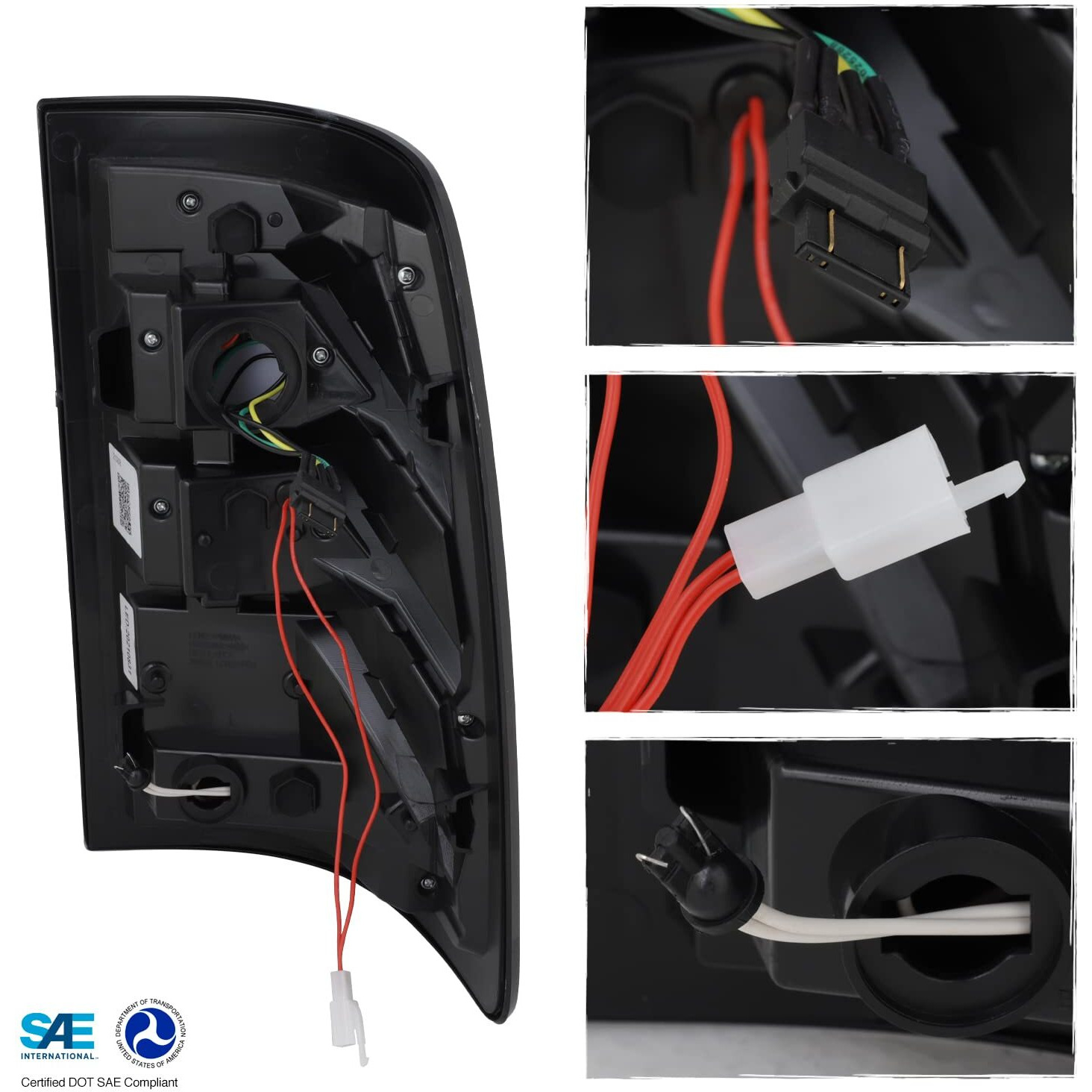 Akkon - Fits 2009-2018 Dodge Ram 1500 2500 3500 Truck 3D Led Black Smoked Tail Lights Pair Driver Left + Passenger Right