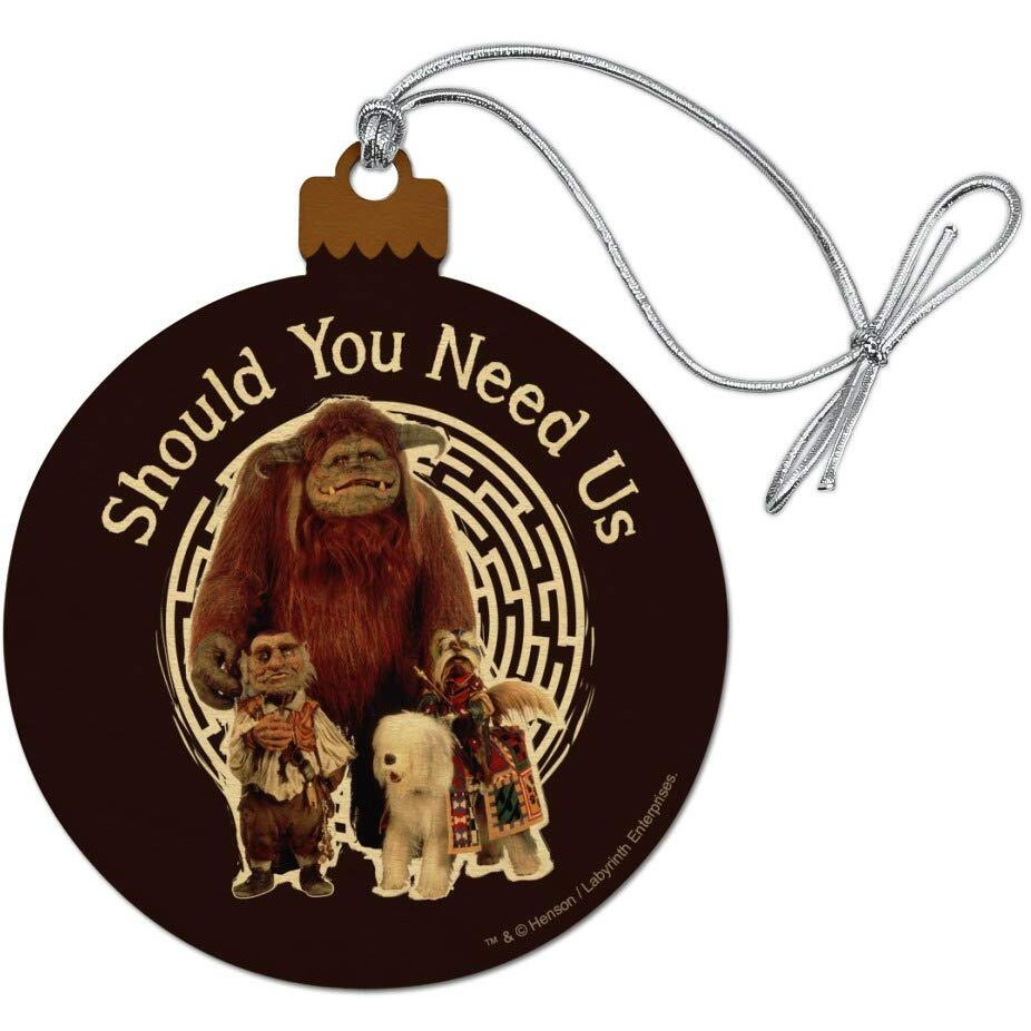 Should You Need Us Labyrinth With Ludo Hoggle And Didymus Wood Christmas Tree Holiday Ornament