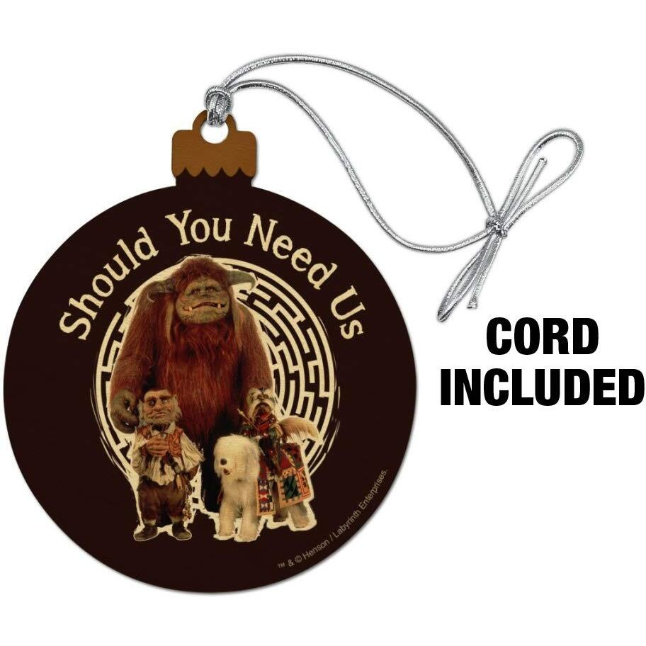 Should You Need Us Labyrinth With Ludo Hoggle And Didymus Wood Christmas Tree Holiday Ornament