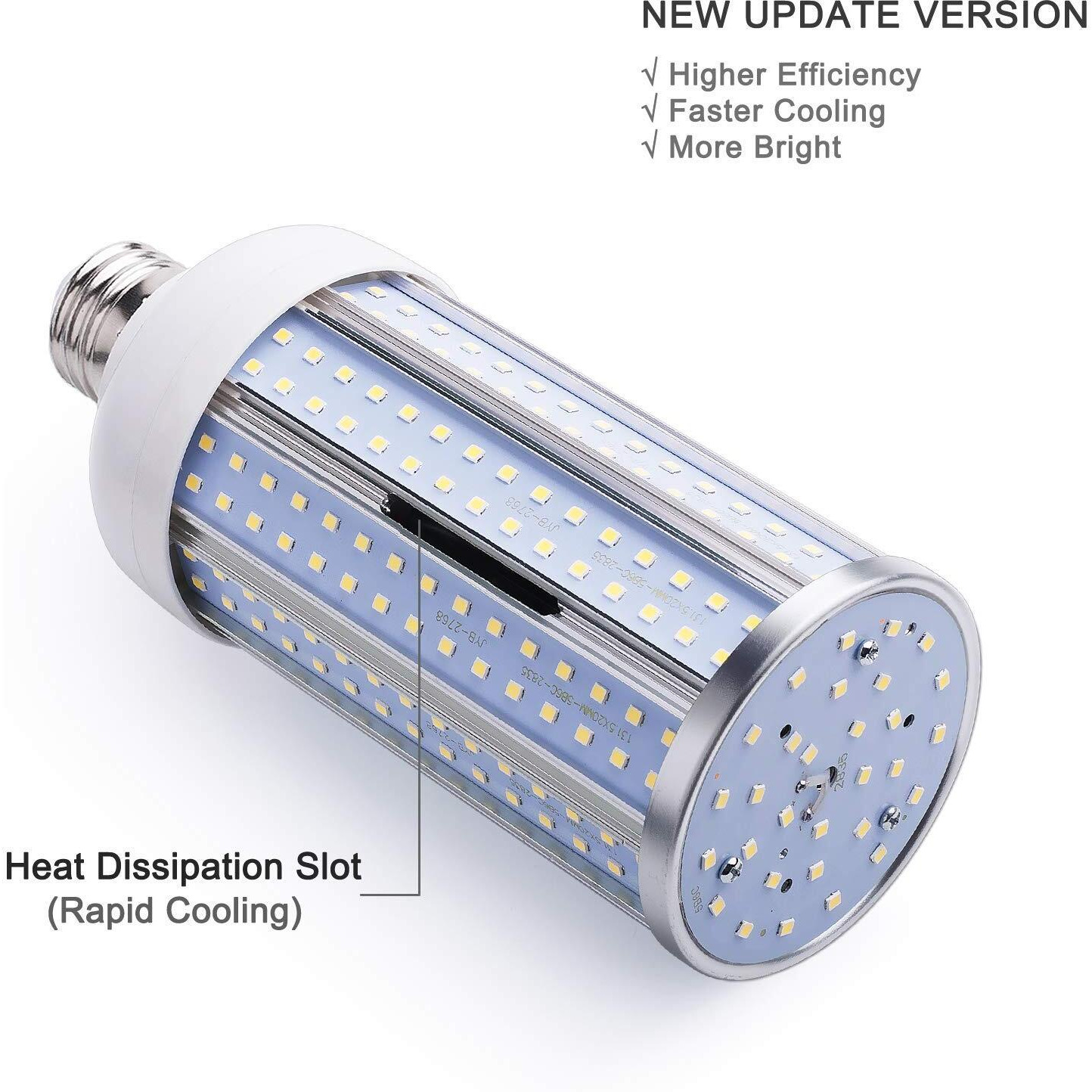 Auzilar 60W Led Corn Light Bulb (E39 Large Mogul Base) 6000Lm 6500K Cool White, For Metal Halide Hid Hps Replacement Garage Parking Lot High Bay Warehouse Street Lamp Lighting, 85V-265V