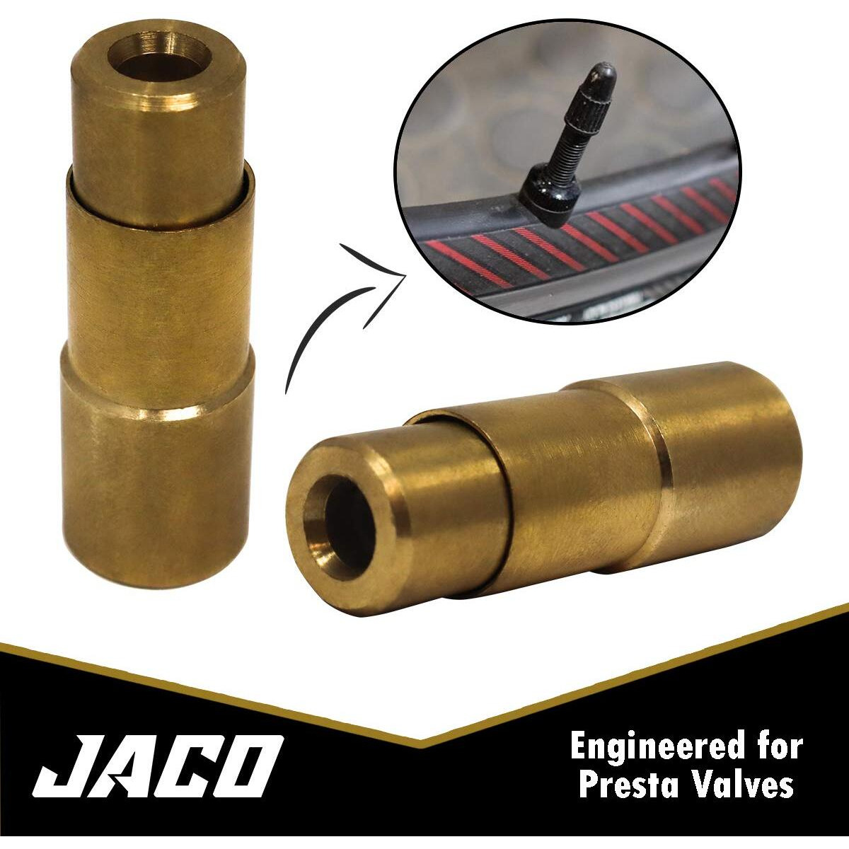 Jaco Bike Presta Valve Tire Air Chuck - 1/4&quot Npt (2 Pack) (Open Flow)
