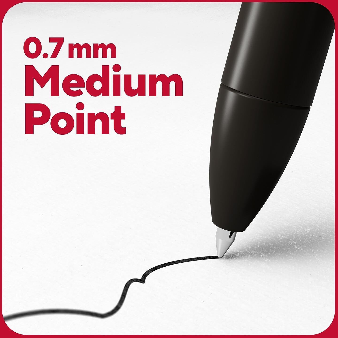 Tru Red Retractable Quick Dry Gel Pens, Black, 0.7Mm Medium Point (1 Dozen Pens) - Smooth-Flowing Black Ink Pen With Full Rubberized Barrel For Comfort, Acid-Free Gel Pens