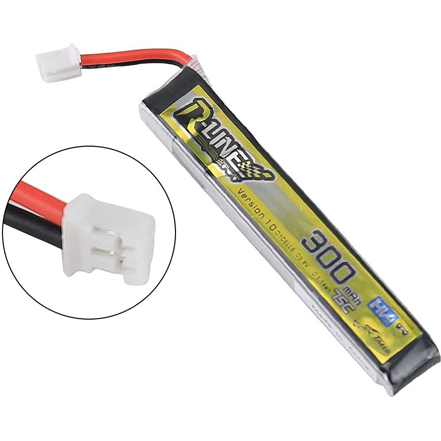 Sologood Tattu 5Pcs 300Mah 1S Battery 3.8V 75C Fpv Lipo Battery With Ph2.0 Plug Connector For Fpv Tiny Whoop 1S Brushless Whoop Drone