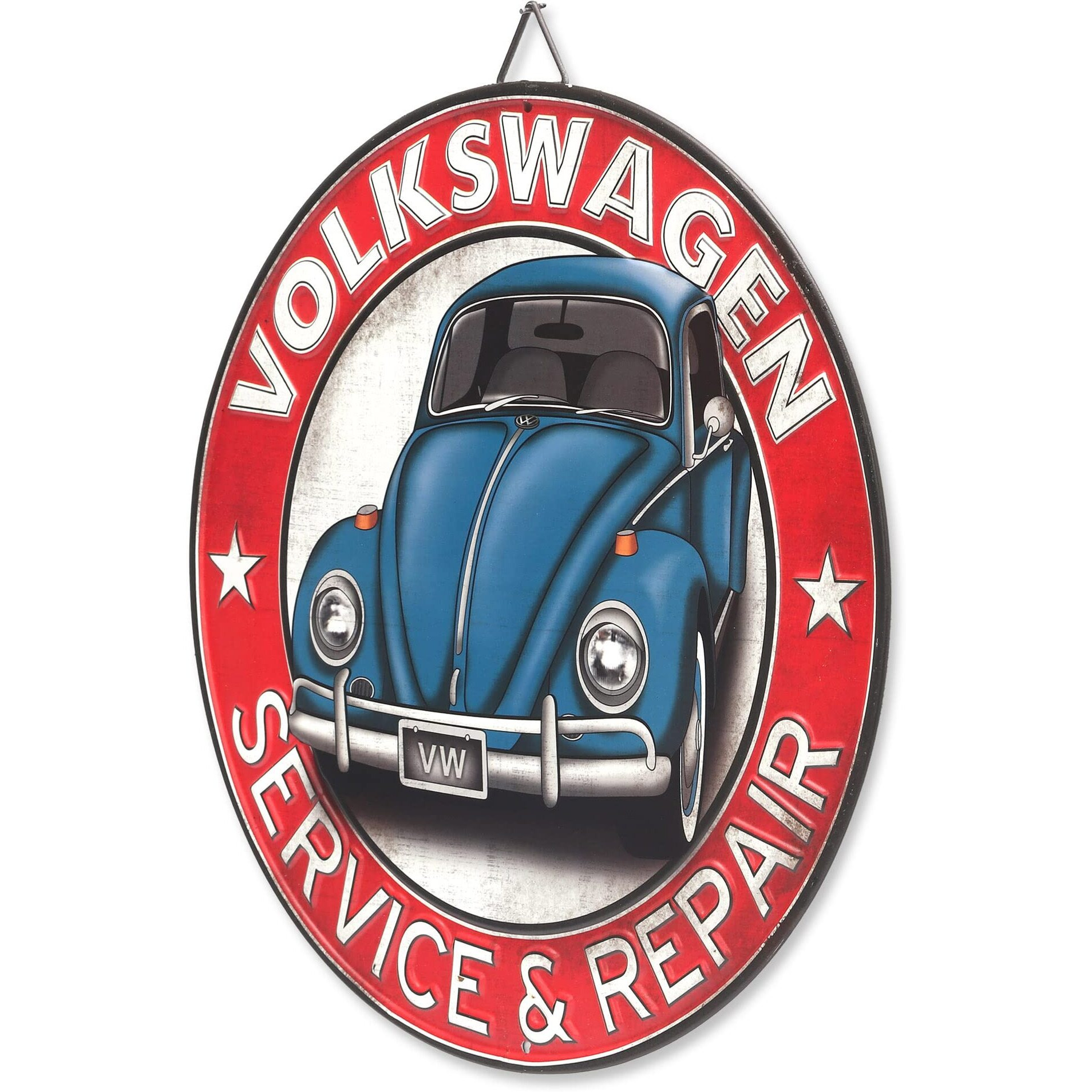 Volkswagen Metal Sign - Volkswagen Service And Repair Round Sign For Man Cave, Garage Or Shop