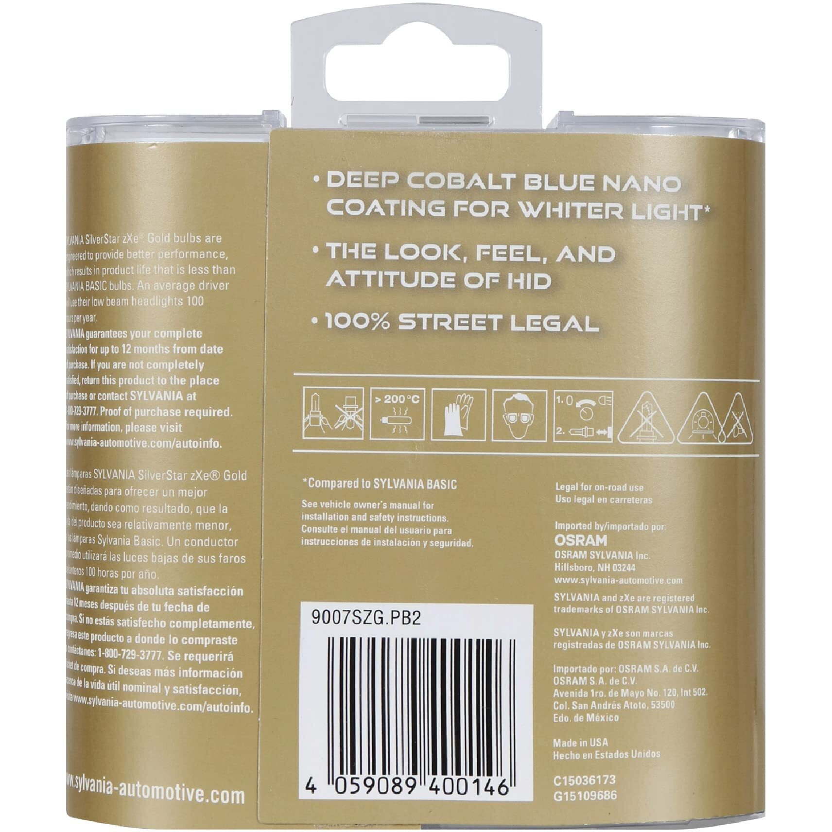 Sylvania - 9007 (Hb5) Silverstar Zxe Gold High Performance Halogen Headlight Bulb - Bright White Light Output, Best Hid Alternative, Xenon Charged Technology (Contains 2 Bulbs)