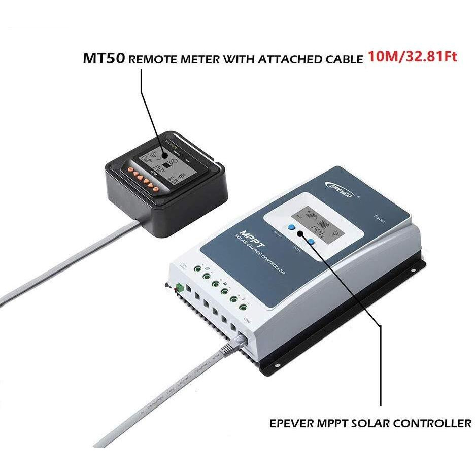 Epever Mt-50 Remote Meter Extension Cable 32.8' Fit For Mppt Solar Charge Controller