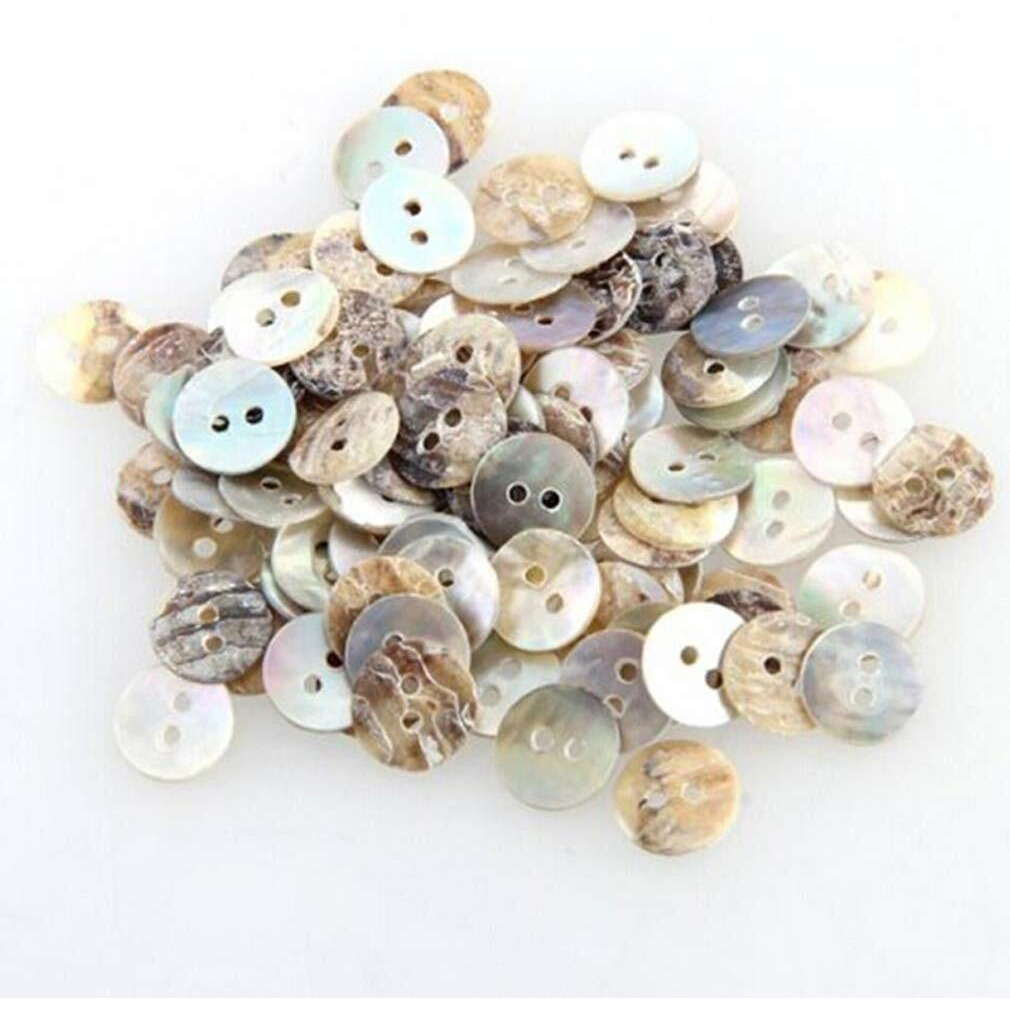 Welecom 1000 Pcs Natural Shell Buttons 10Mm 2 Hole Mother Of Pearl Round Shell Buttons For Cloth Sewing Craft Buttons