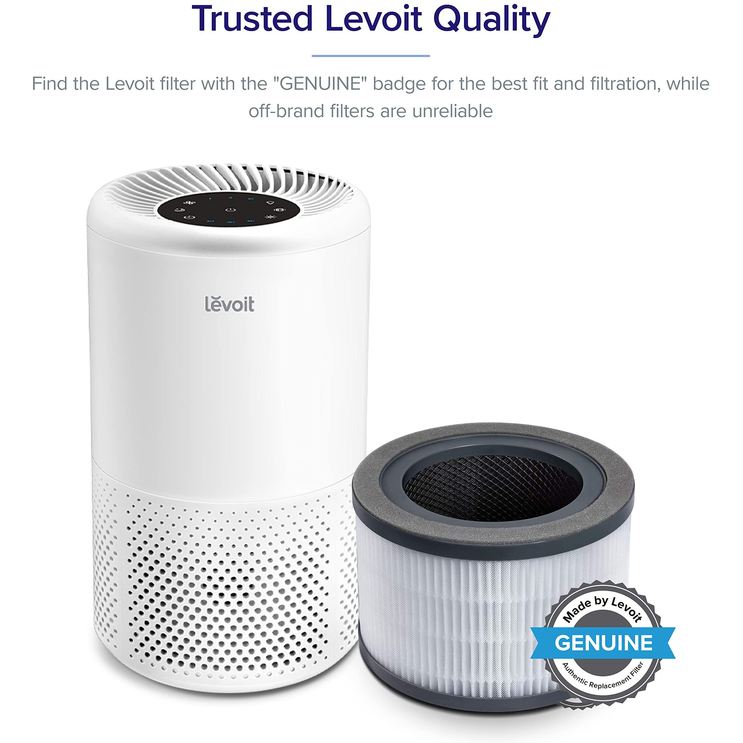 Levoit Vista 200 Air Purifier Replacement Filter, 3-In-1 High-Efficiency Activated Carbon, Vista200-Rf, Black, 2 Count (Pack Of 1)