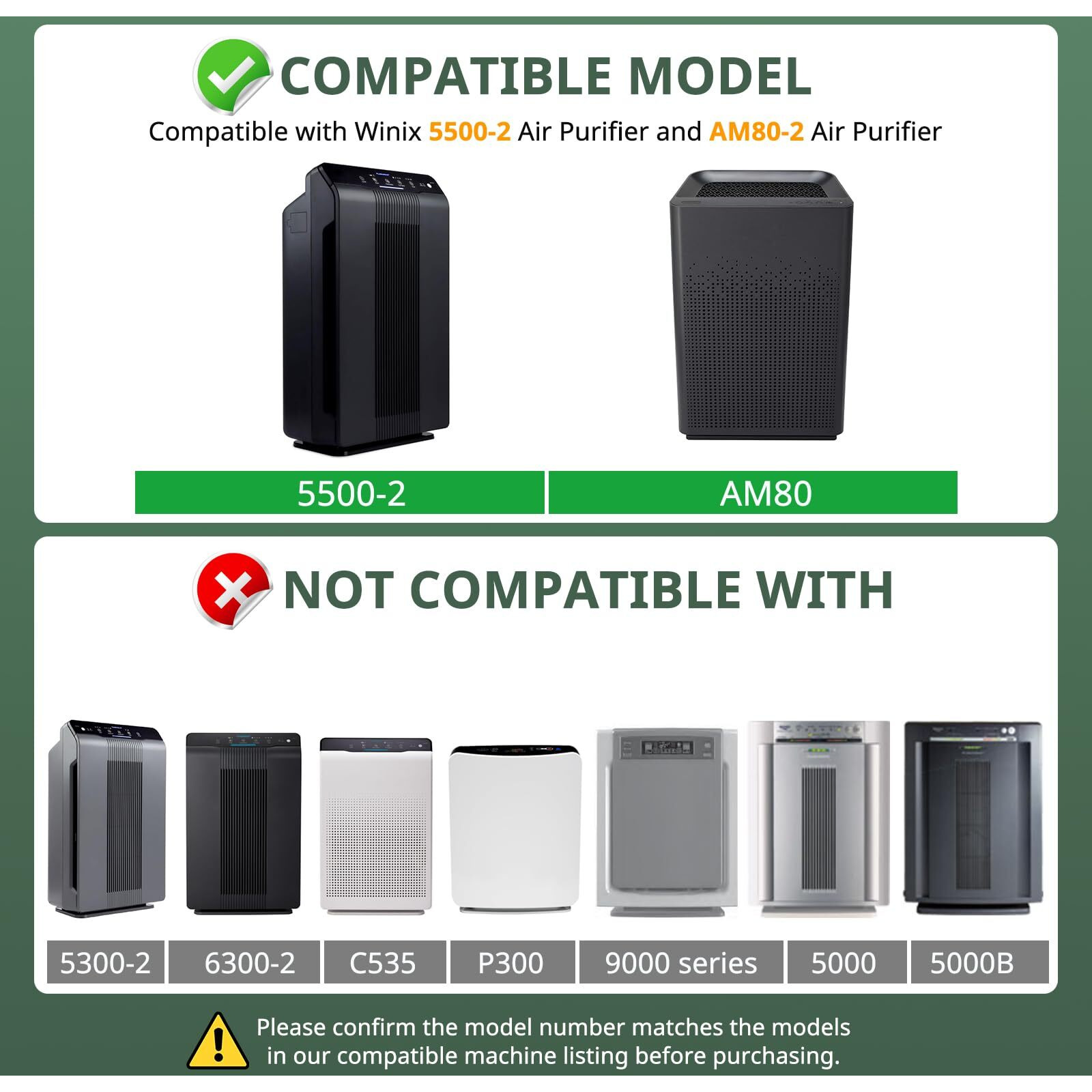 116130 Hepa Replacement Filter H 116130 For Winix 5500-2 Plasmawave Air Purifier And Models Am80 - Hepa Filter And Activated Carbon Filter Combo Pack