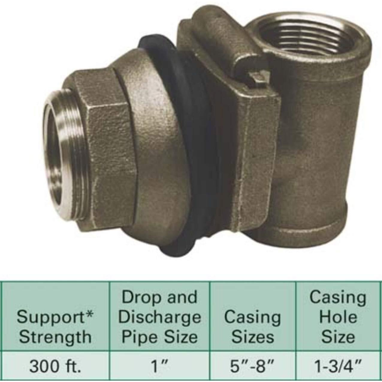 H2O Pro Pitless Adapter For Submersible Well Pump (Fits Well Casing Sizes 4&quot-8&quot) Discharge Pipe 1&quot, Casing Hole 1-3/4&quot, Model 148106
