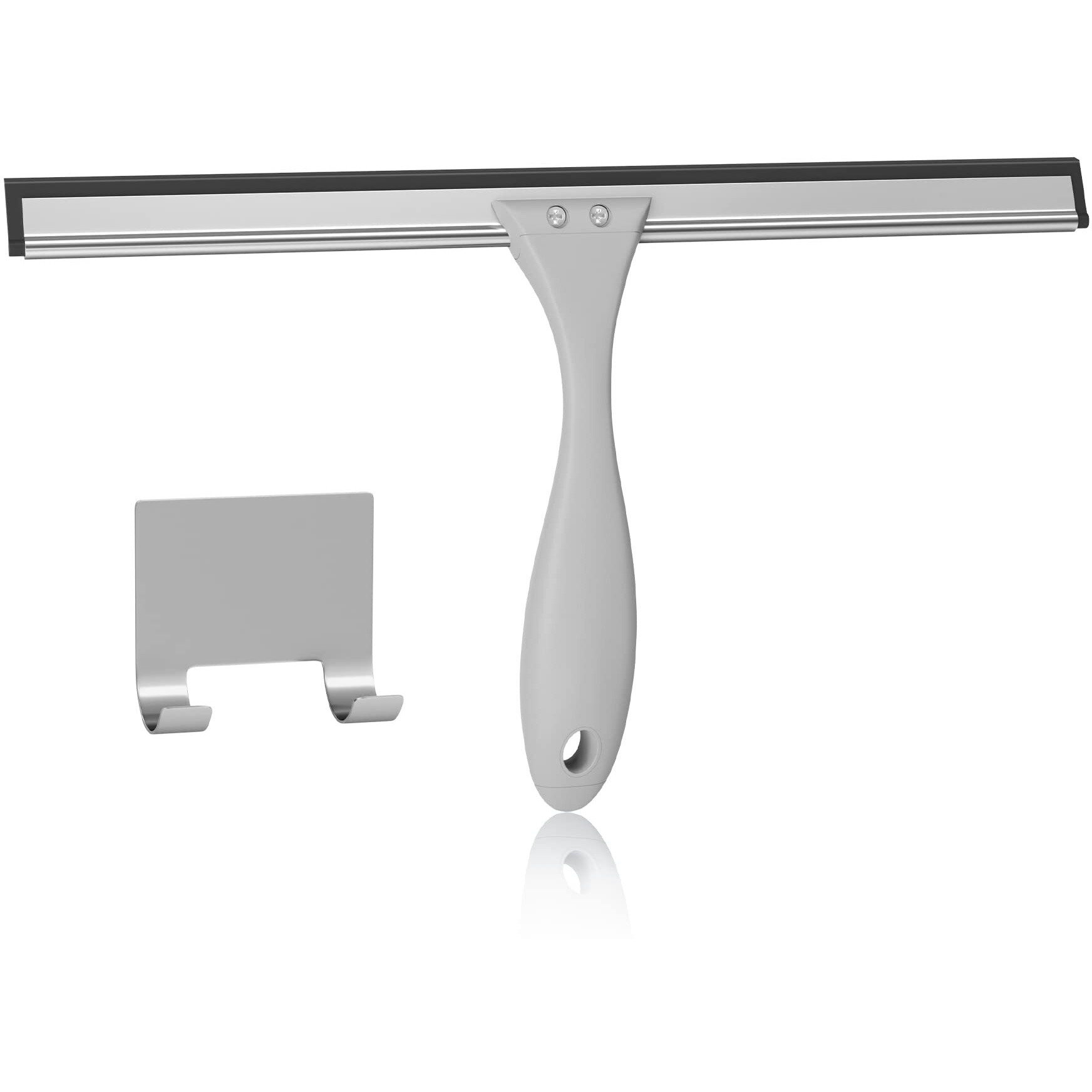 Amazerbath Squeegee For Shower Glass Door, Shower Squeegee For Glass Doors - All-Purpose Squeegee With Hook For Shower Doors, Windows, Mirrors, Tiles And Car Glass, 12 Inches