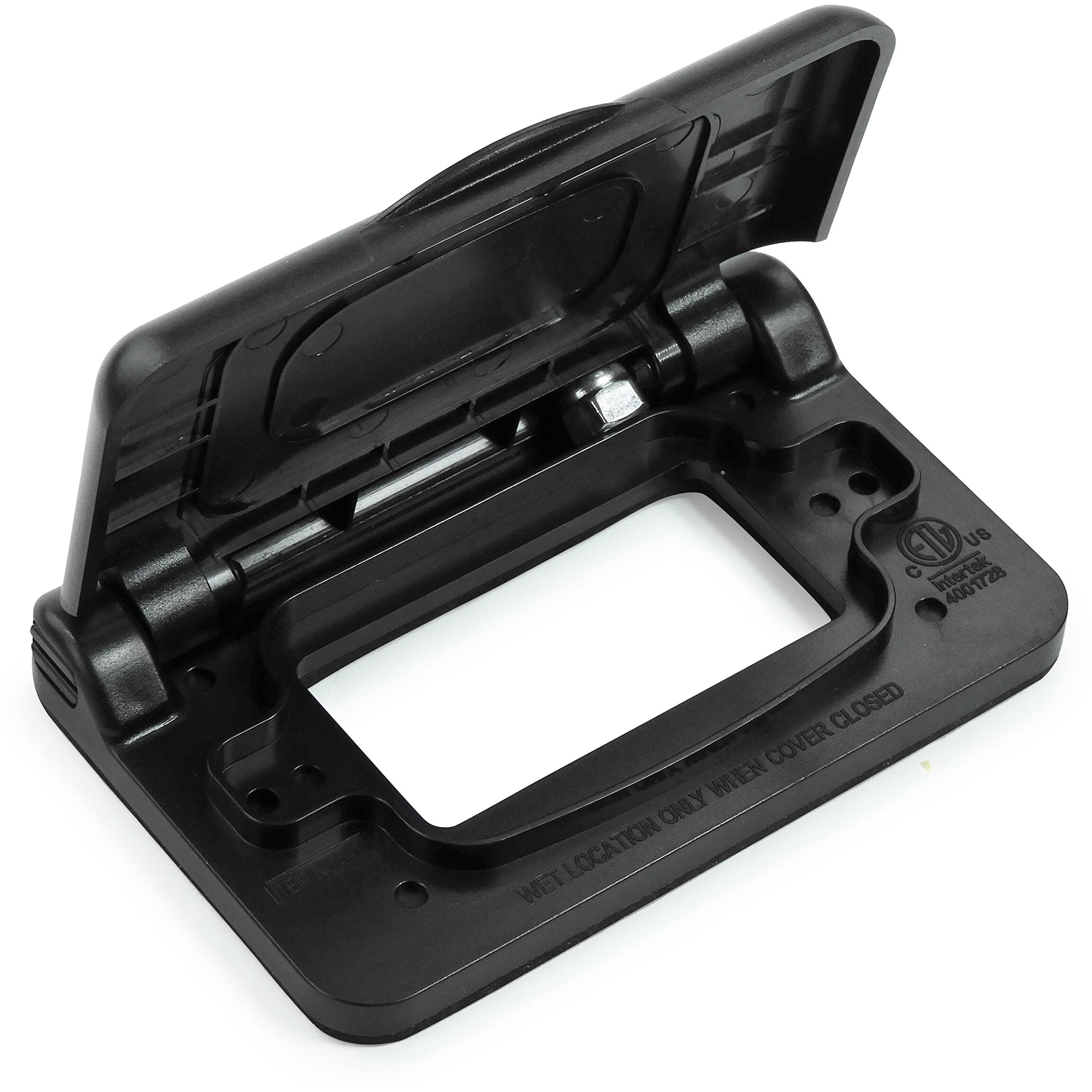 Leisure Cords 15 Amp Weatherproof Receptacle Cover For Rv Trailer Rv Outdoor Electrical Outlet (Black-Dual)