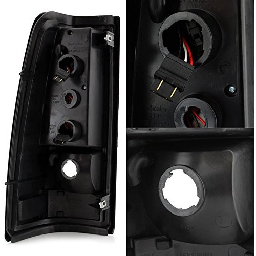 Akkon - For 99-06 Gmc Sierra / 99-02 Chevy Silverado Pick Up Truck Black Bezel Led Tube Tail Brake Lights Lamp