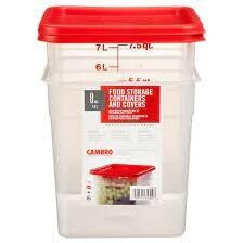Cambro Camwear Polycarbonate Square Food Storage Container, 8 Quart With Lid