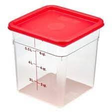 Cambro Camwear Polycarbonate Square Food Storage Container, 8 Quart With Lid