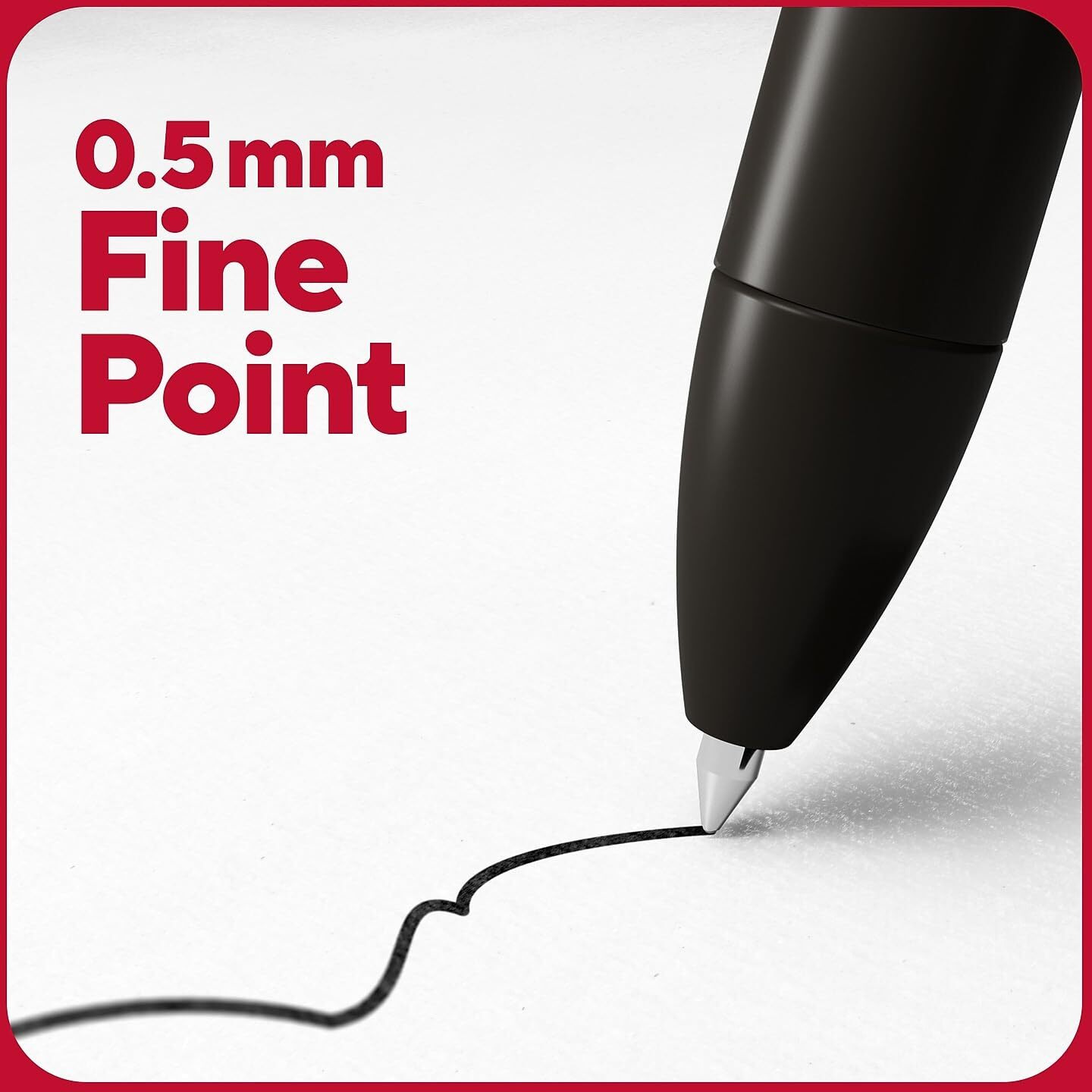 Tru Red Retractable Quick Dry Gel Pens Fine Point 0.5Mm Blk Dozen