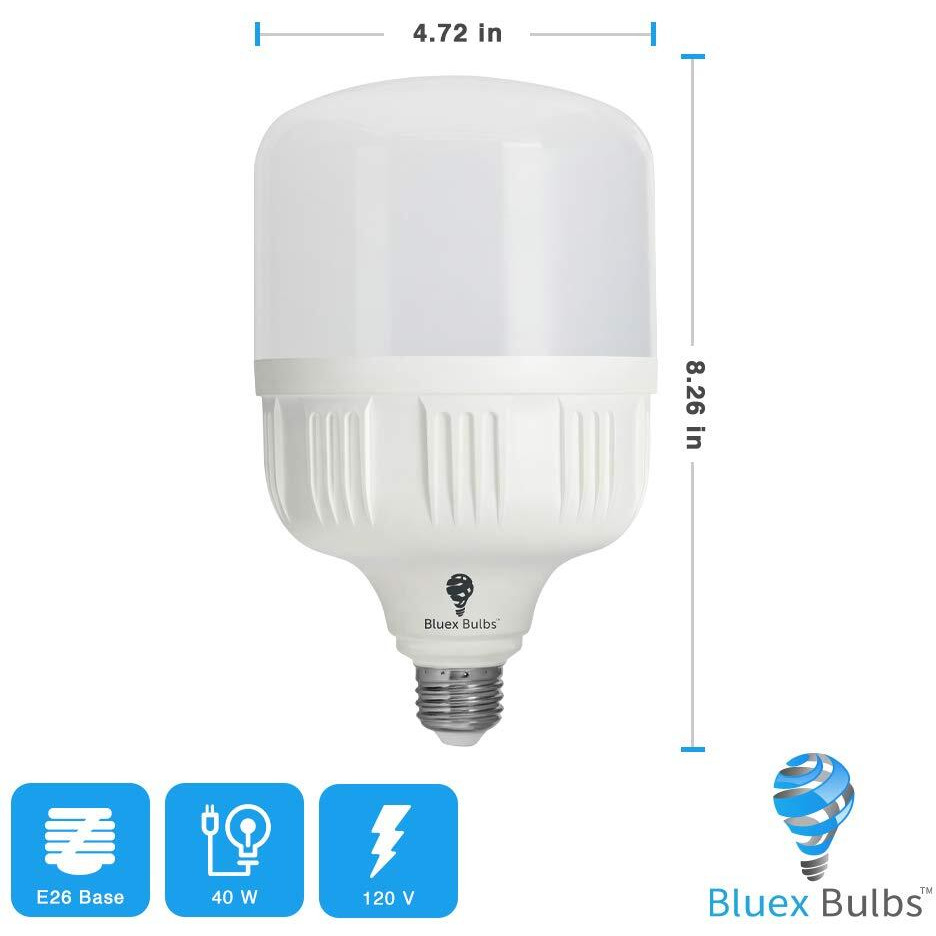 2 Pack Bluex 300W Bulb - 350W Bulb Equivalent, 40W Led Corn Light Bulb Cool White 5000K E26 Base 4000 Lumens 300 Watt Light Bulb, High Watt Commercial