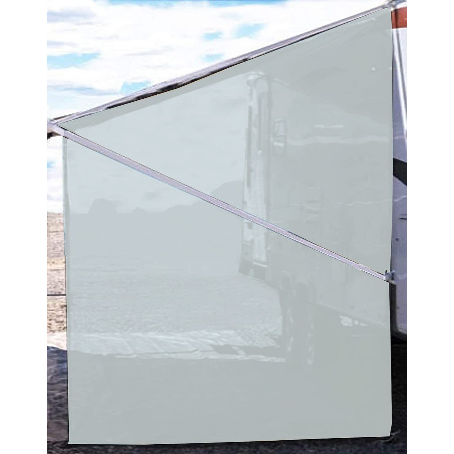 Tentproinc Rv Awning Side Sun Shade 9'X7' (Gray) Mesh Screen Sunshade Complete Kits Motorhome Camping Trailer Canopy Uv Blocker - 3 Year Warranty