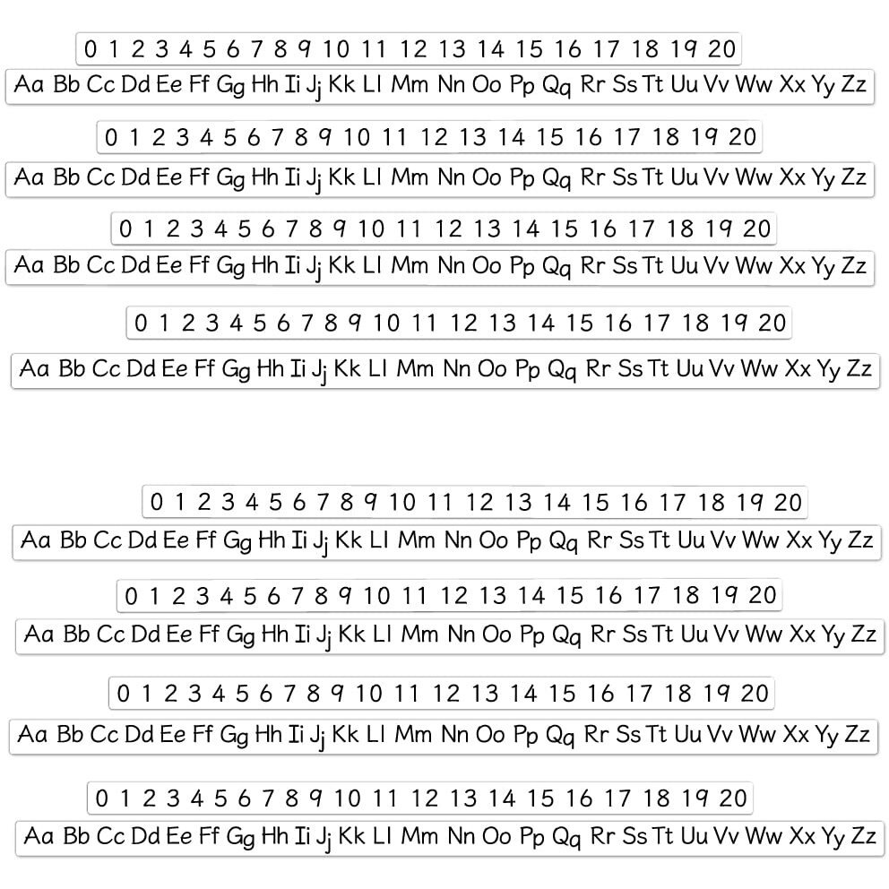 Stikart Removable Stickers - Alphabet Letters Desk Strips & Numbers Desk Strips (8 Pack)