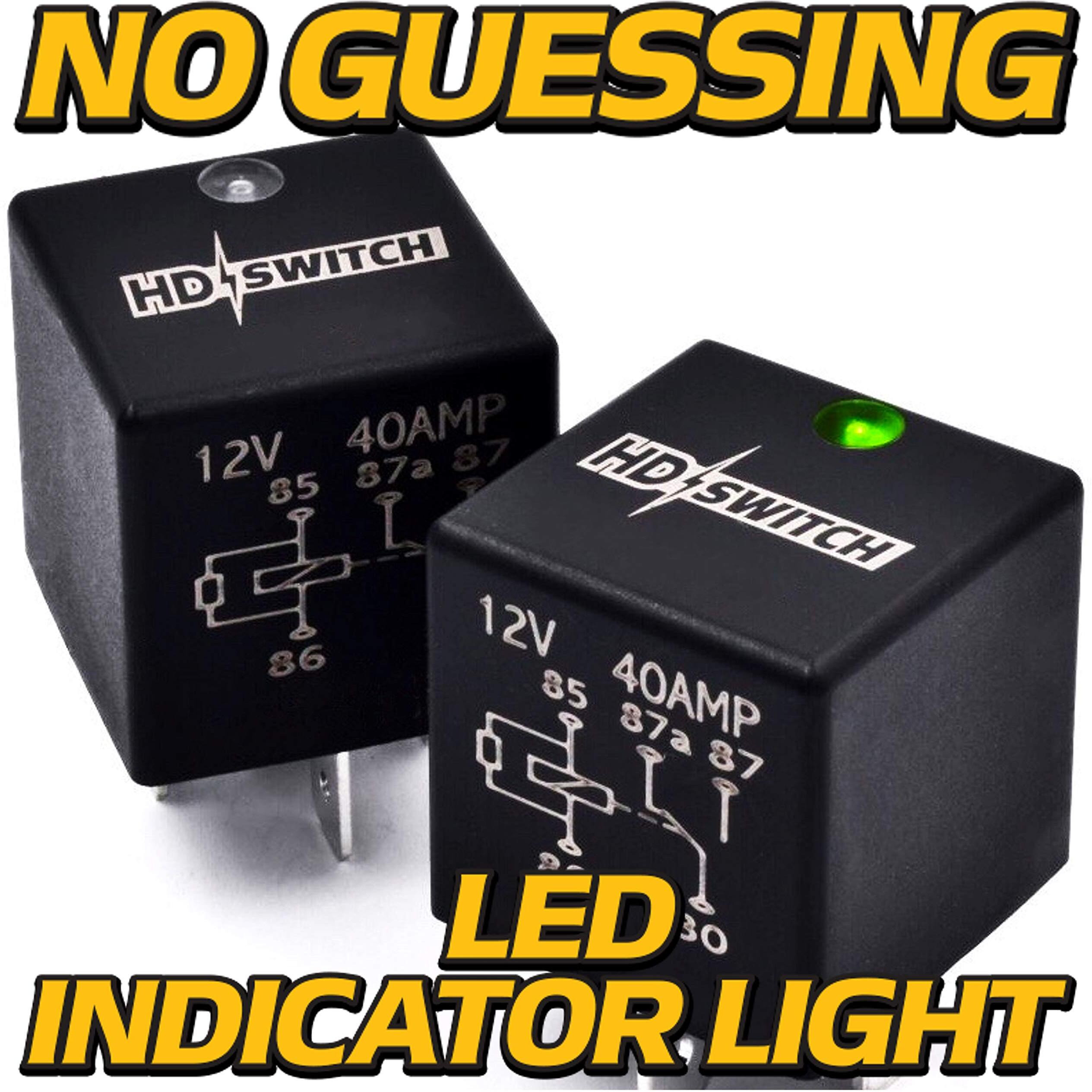 Hd Switch 12V 40A Upgrade Waterproof Relay Replaces Hella 4Rd 931 680-01, 4Rd93168001, 007903001 Spdt W/Led Indicator Light & Dielectric Grease