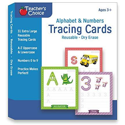 Alphabet & Number Tracing Cards, Reusable, Dry Erase, Upper & Lower Case, 31 Large Reusable Cards, Repetitive Tracing Alphabet And Number Cards, Improve Writing Skills, Flash Cards