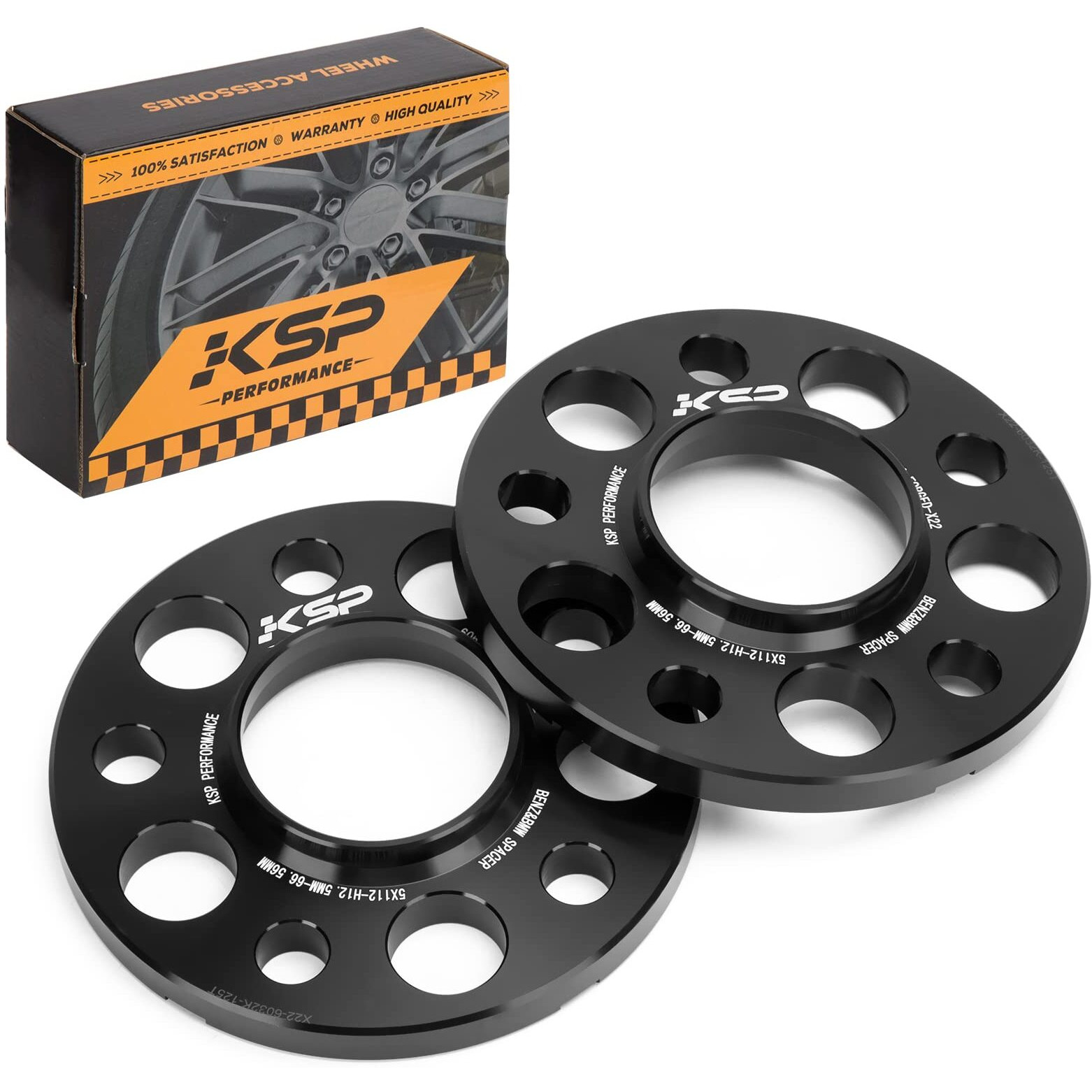 Ksp 5X112 To 5X112 Wheel Spacers For Mercedes-Benz, 12Mm Hubcentric Wheel Spacer For W204 W208 W209 W216 C300 C350 C63 Amg, Forged 5 Lug Tuning Spacer With 66.56Mm Hub Bore, 6061T6 Aluminum Black 2Pc