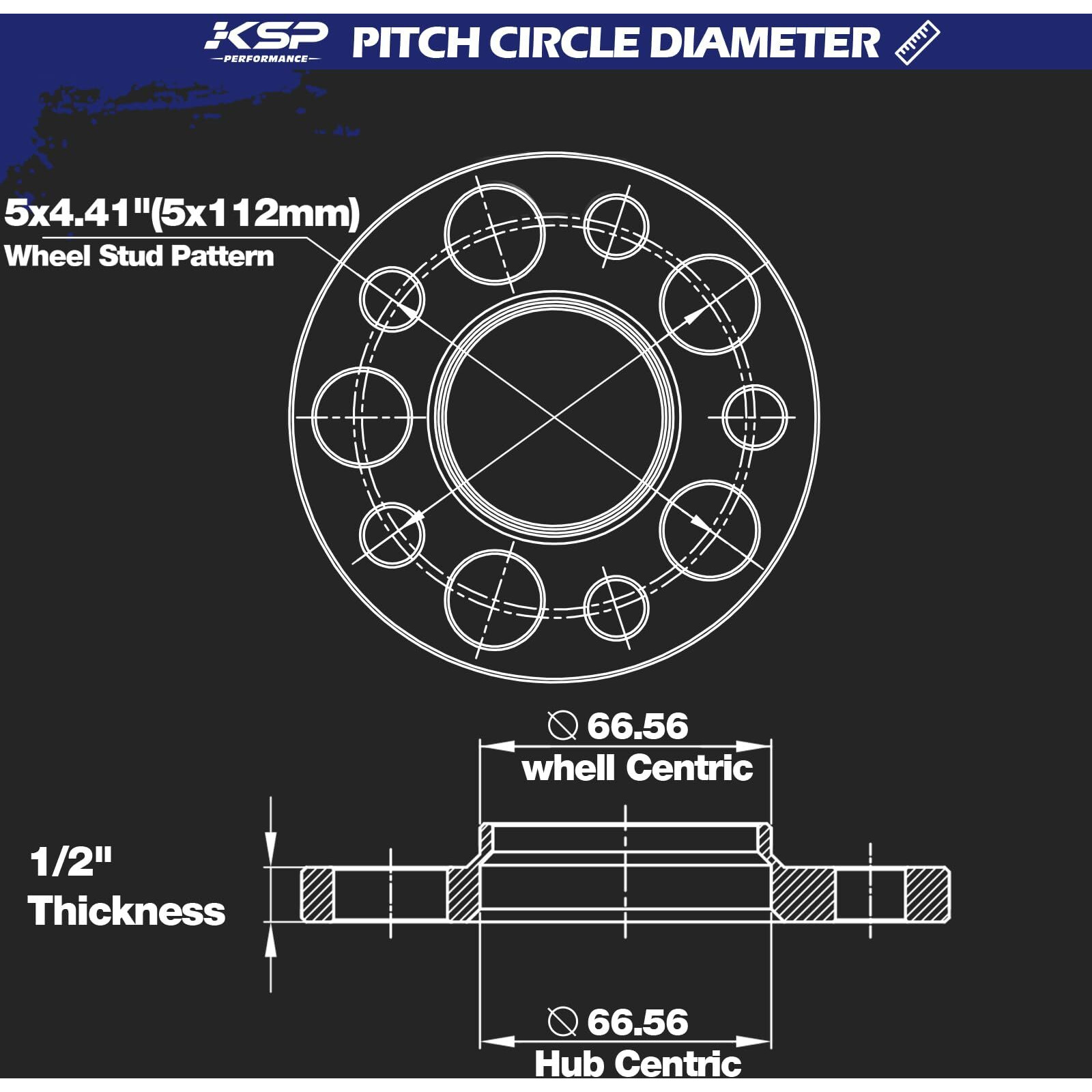 Ksp 5X112 To 5X112 Wheel Spacers For Mercedes-Benz, 12Mm Hubcentric Wheel Spacer For W204 W208 W209 W216 C300 C350 C63 Amg, Forged 5 Lug Tuning Spacer With 66.56Mm Hub Bore, 6061T6 Aluminum Black 2Pc