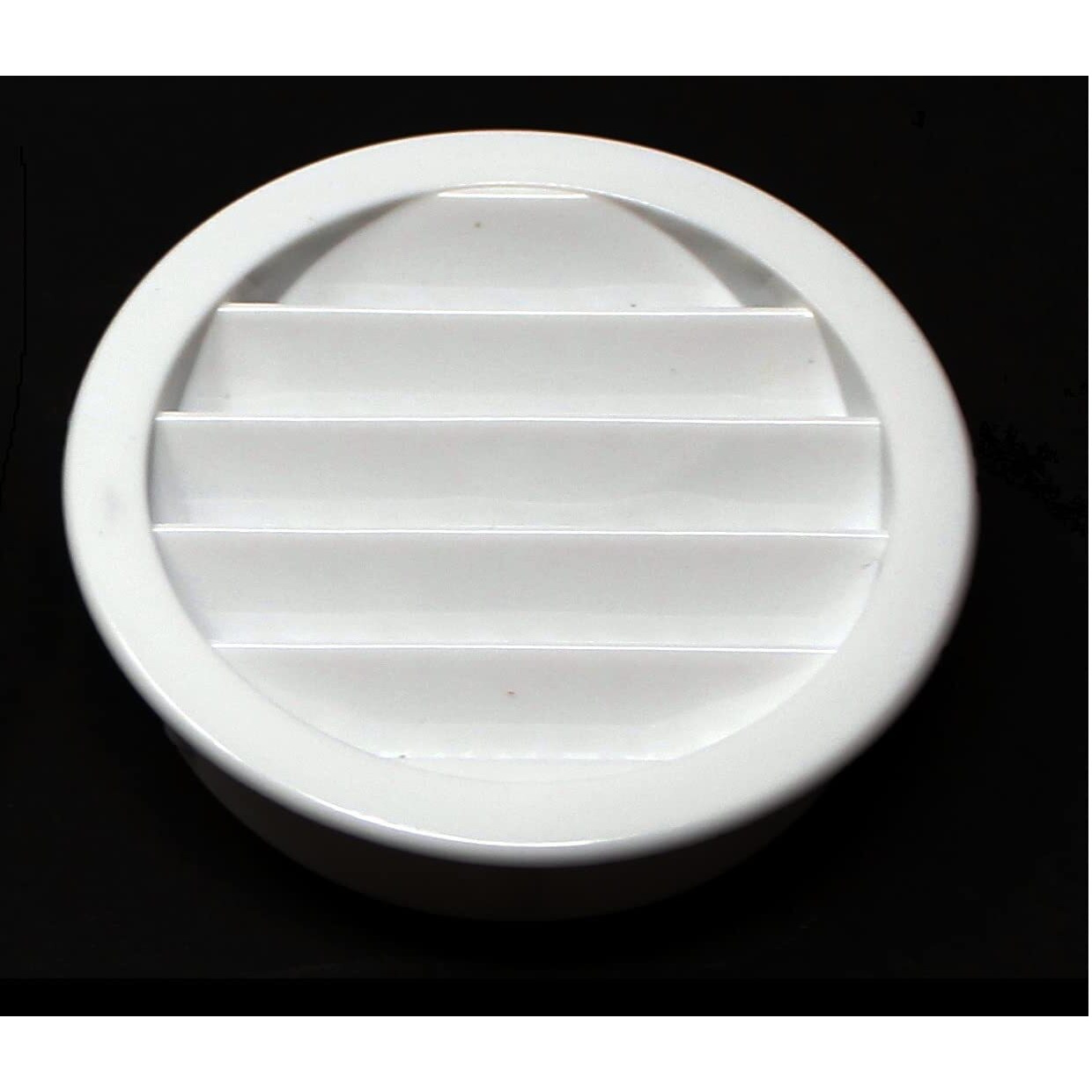 2" Round Plastic Louver Soffit Air Vent Reptile Screen Grille Cover Multiple Colors/Quantities (6, White)
