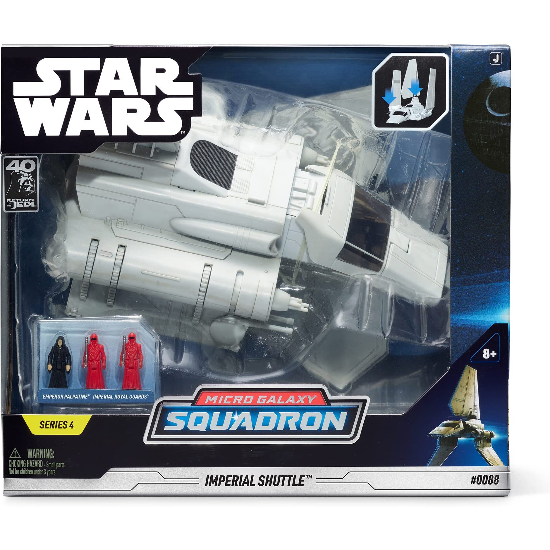 Star Wars Micro Galaxy Squadron Imperial Shuttle - 7-Inch Starship Class Vehicle With Three 1-Inch Micro Figure Accessories