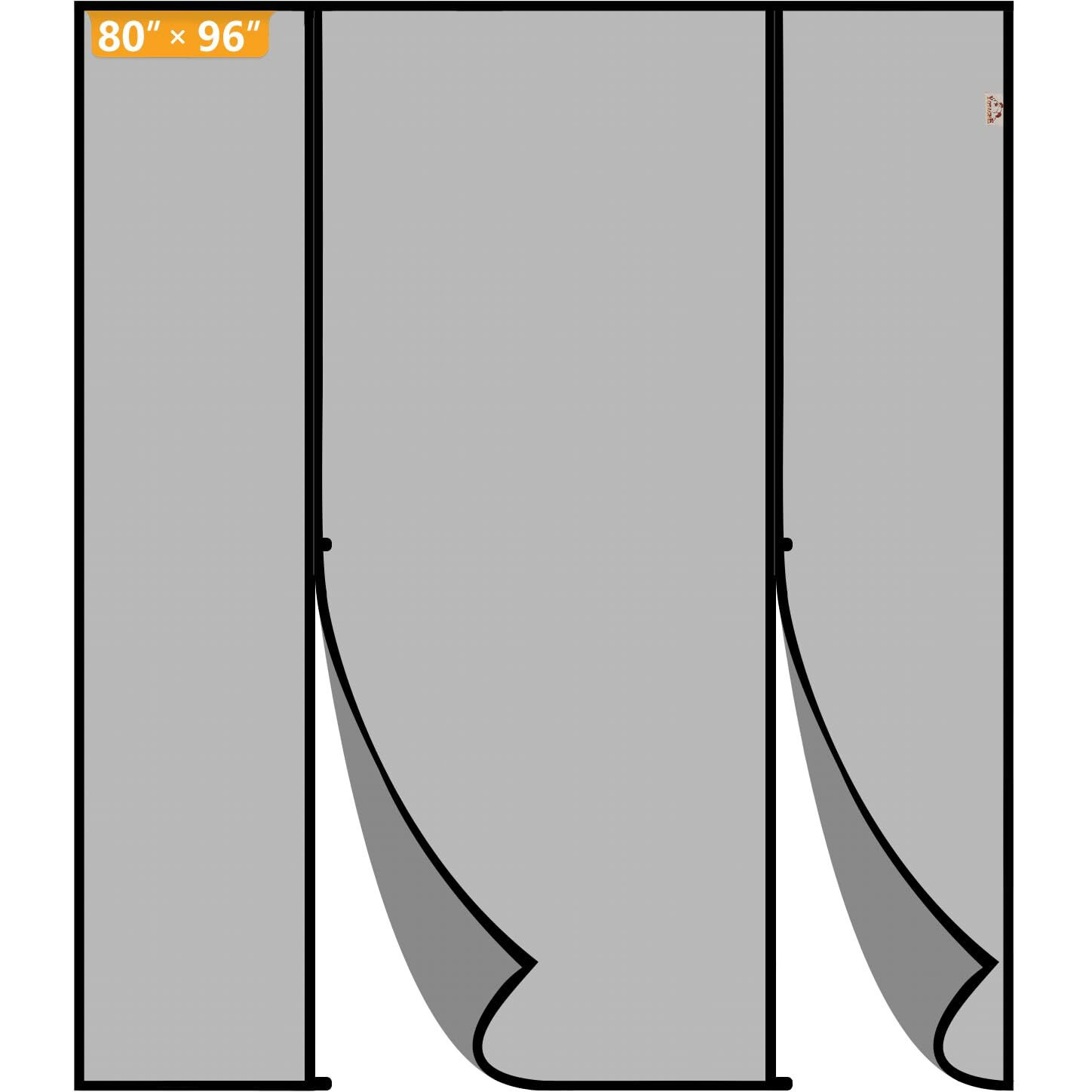 Yotache Magnetic Screen Door Fits Door Size 80 X 96, Screen Size 82" Wide X 97" Tall Double Door Screen Mesh For Balcony, French, Sliding Glass Door