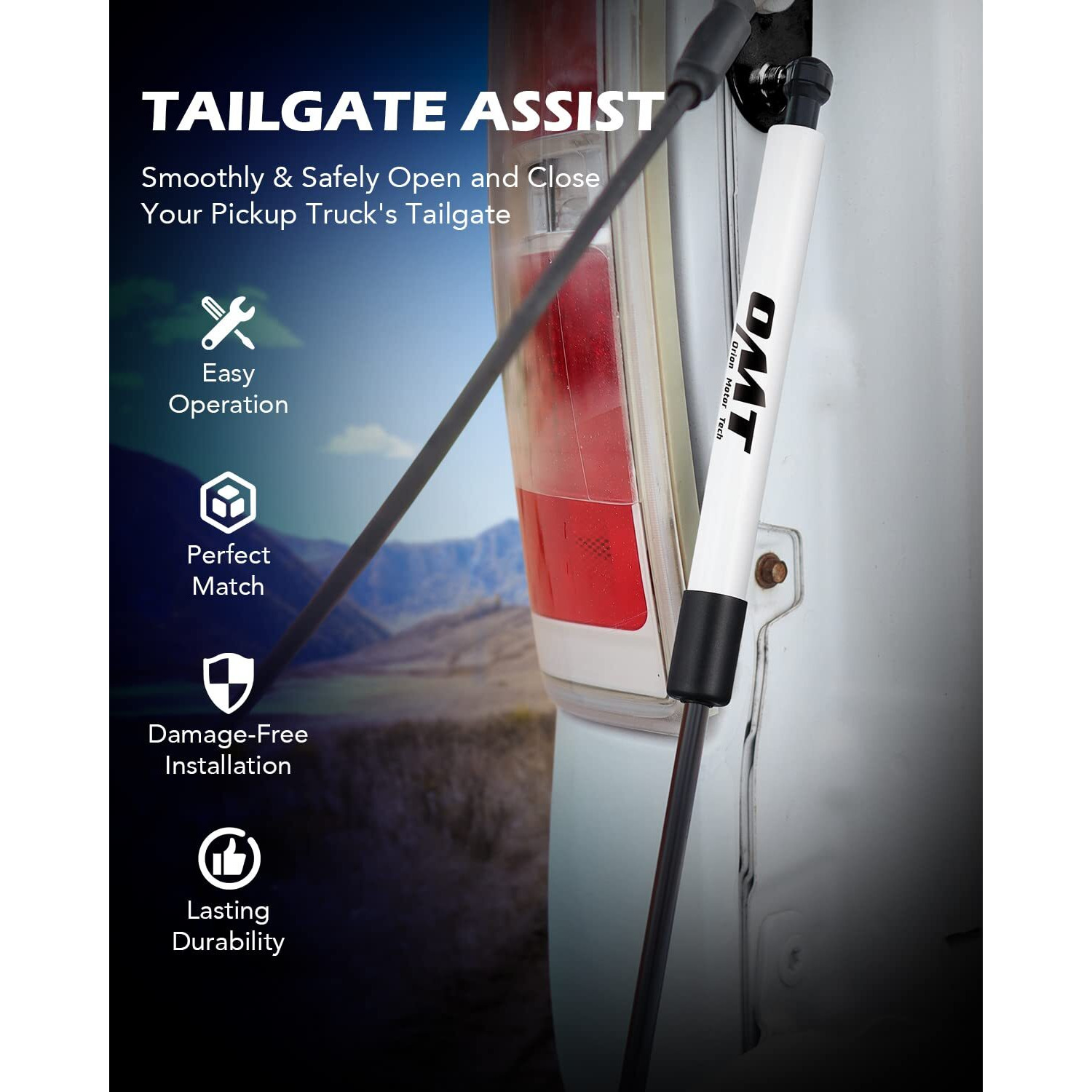 Orion Motor Tech Truck Tailgate Assist, Pickup Tailgate Lift Assist Kit, Pickup Tailgate Shock Compatible With 2009 2010 2011 2012 2013 2014 2015 2016 2017 2018 2019 2020 2021 2022 Ram 1500 2500 3500