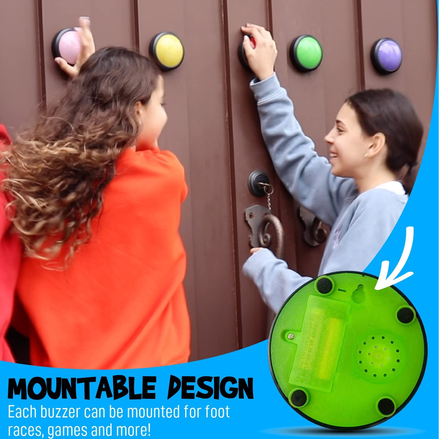 Teacher's Choice 4 Player Light Up Game Buzzer System | Displays The Winning Player | Loud, Unique Sounds For Each Buzzer, Great For Trivia Games, Family Feud, Jeopardy, Competition, Spelling Bees