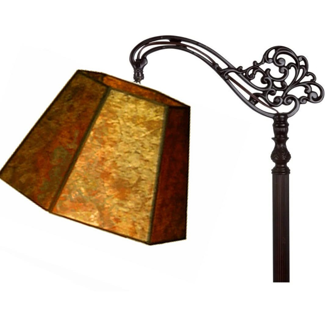 Upgradelights 12 Inch Uno Down Bridge Mica Lamp Shade Replacement For Floor Lamps 7X12X7.5