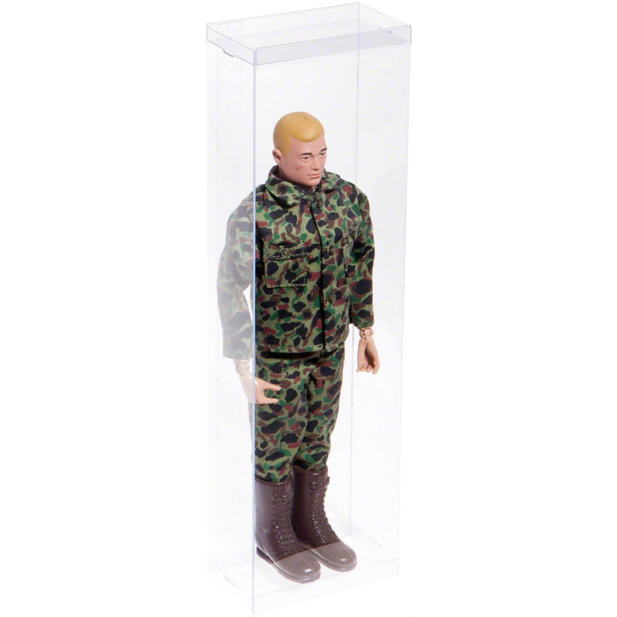 Dollsafe Clear Folding Display Box For 11-12.5 Inch Dolls And Action Figures, 4" W X 2.25" D X 13" H, Pack Of 10