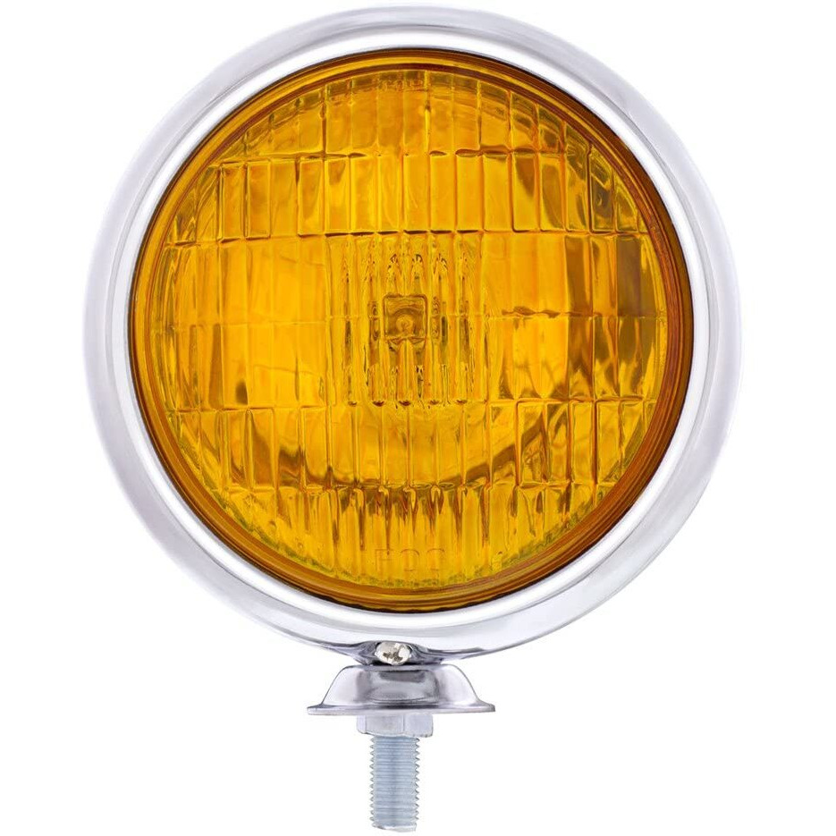 United Pacific 6V Vintage Chrome Fog Light, Amber Lens,Oe,C364009