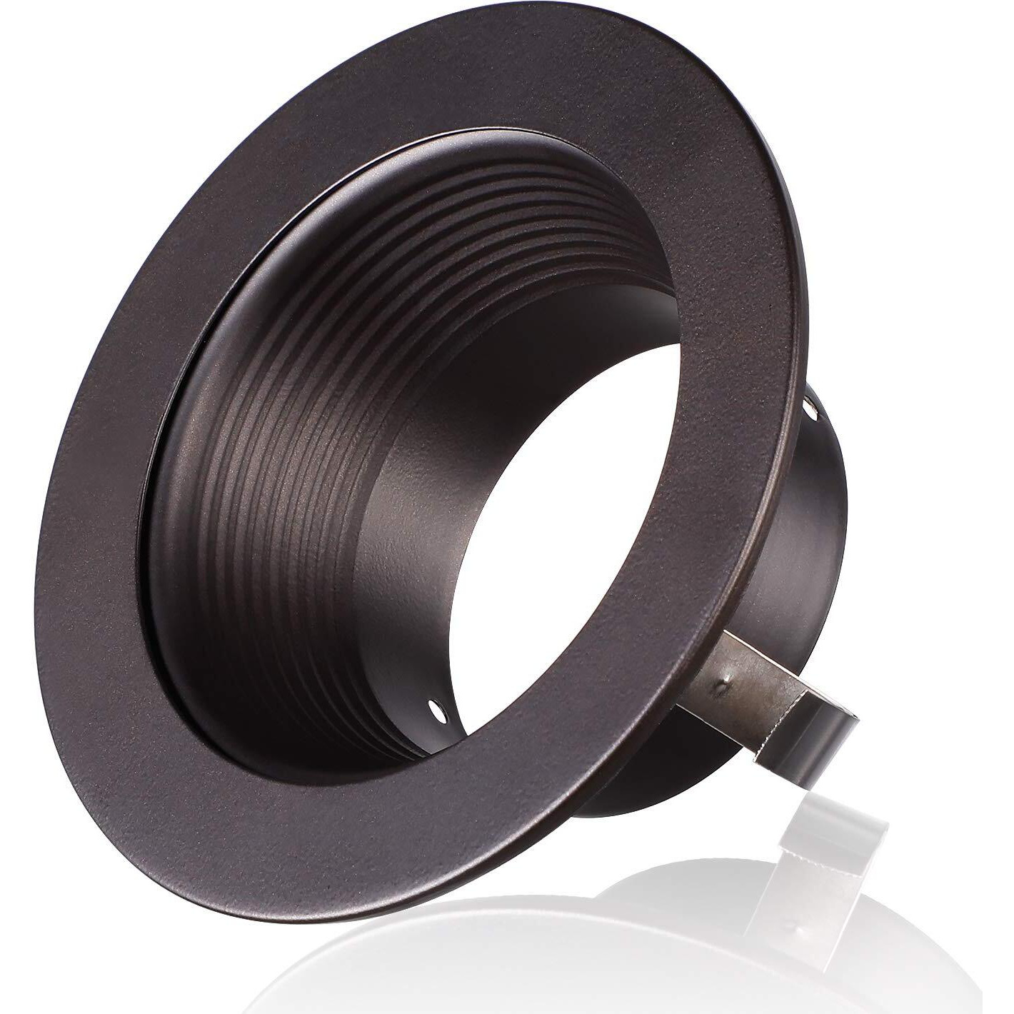 Torchstar 12-Pack 4 Inch Rosewood Decor Recessed Can Light Trim, Metal Step Baffle Trim, Fit Halo/Juno Remodel Recessed Housing, 4 Inch Light Trim For Par16, Par20, R20, Oil Rubbed Bronze